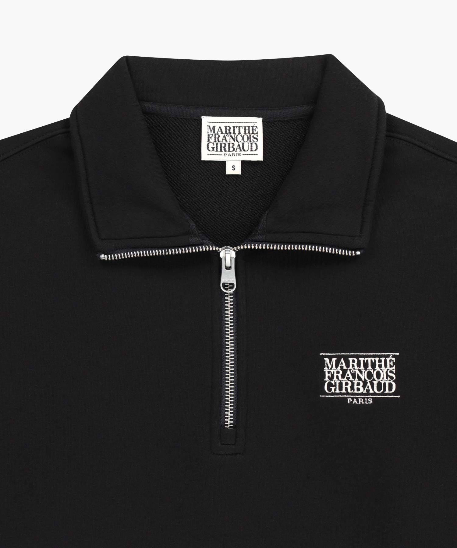 Marithe & Francois Girbaud - Small Classic Logo Half Zipup Sweatshirt (Black) product image 8 | TRAB K-Fashion Australia