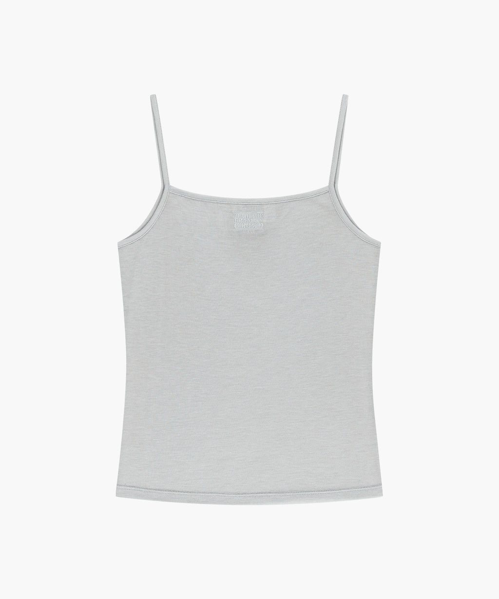 Marithe & Francois Girbaud - Small Classic Logo Sleeveless Layered Slim Crop Tee (Light Gray) product image 8 | TRAB K-Fashion Australia
