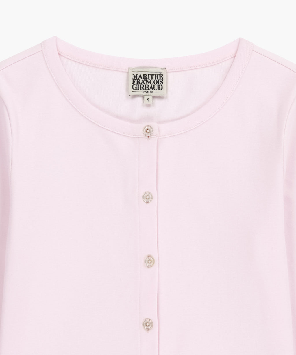 Marithe & Francois Girbaud - Basic Cotton Cardigan (Light Pink) product image 8 | TRAB K-Fashion Australia