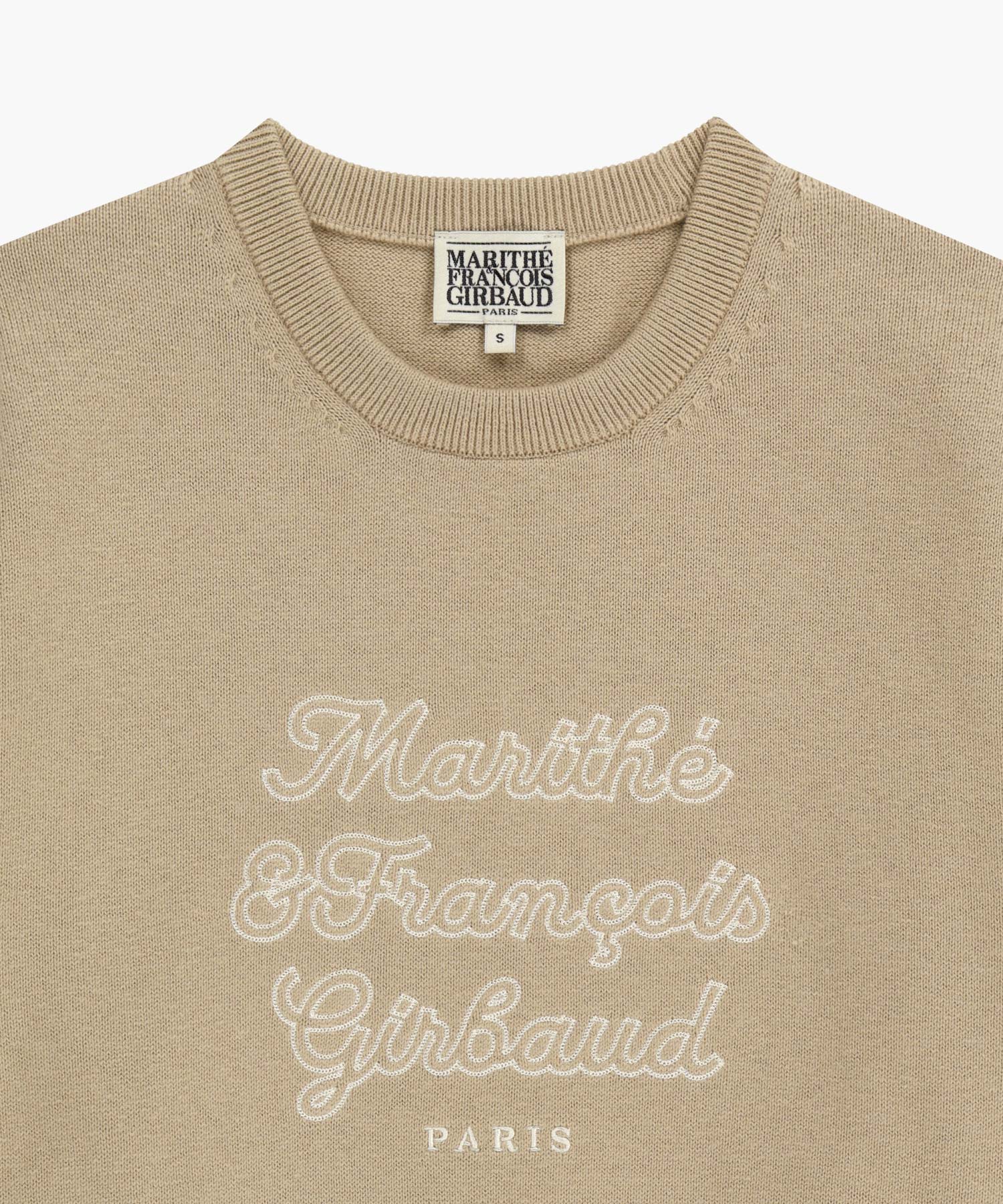 Marithe & Francois Girbaud - Drawing Classic Logo Knit Pullover (Beige) product image 8 | TRAB K-Fashion Australia