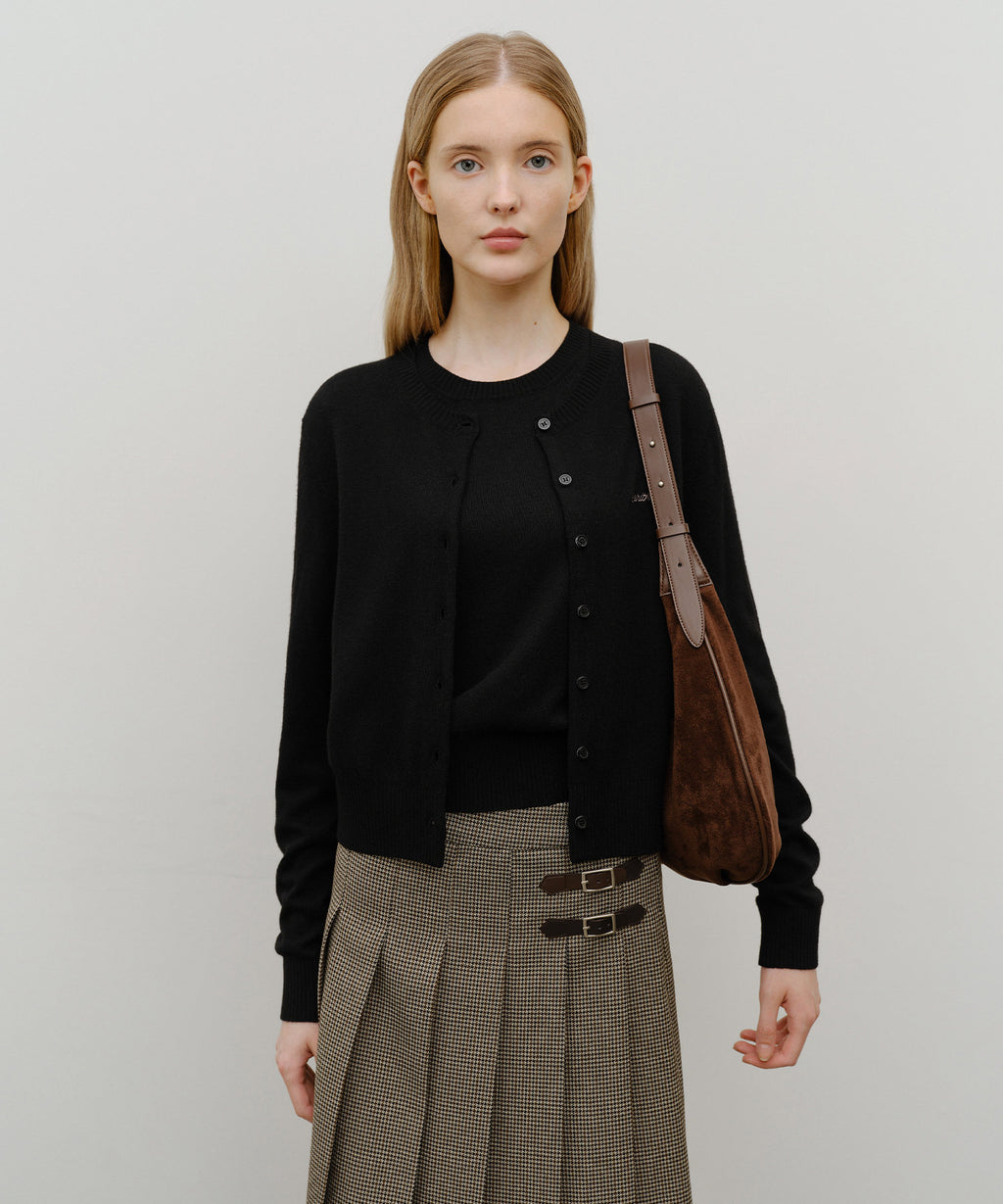 Marithe & Francois Girbaud - Classic Logo Round Suede Shoulder Bag (Brown) product image 8 | TRAB K-Fashion Australia