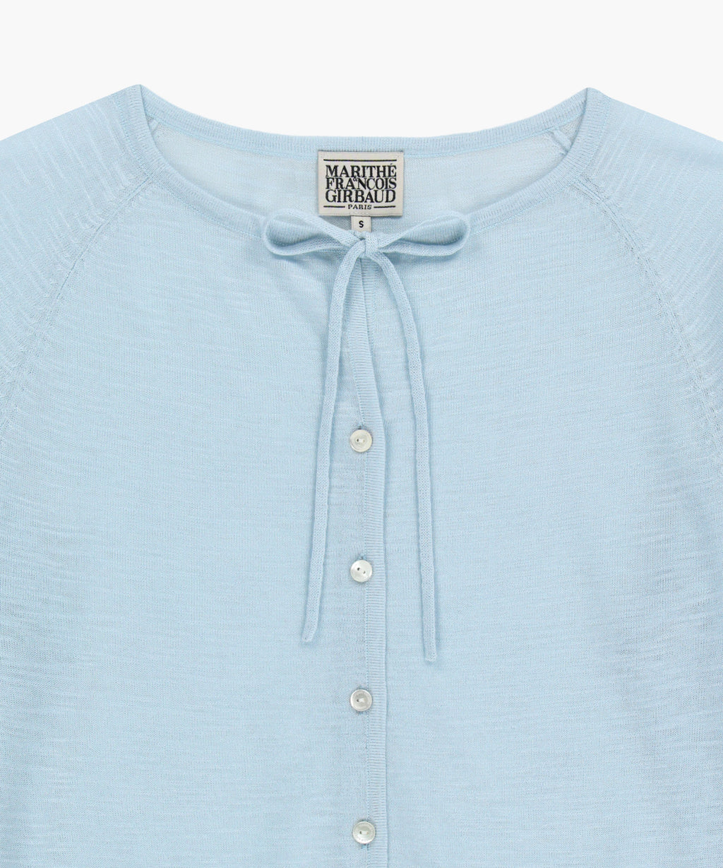 Marithe & Francois Girbaud - Sheer Knit Cardigan (Sky Blue) product image 8 | TRAB K-Fashion Australia