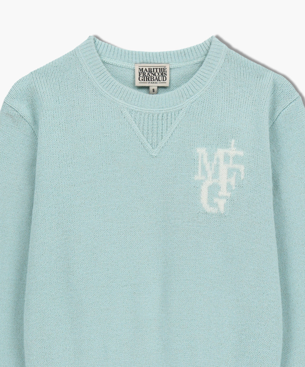 Marithe & Francois Girbaud - Marithe Sport W M+fg Logo Crop Pullover (Sky Blue) product image 8 | TRAB K-Fashion Australia