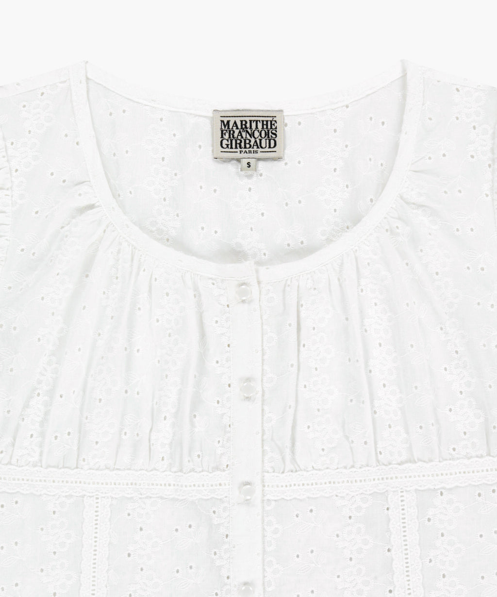 Marithe & Francois Girbaud - Puff Sleeve Lace Shirt (White) product image 8 | TRAB K-Fashion Australia