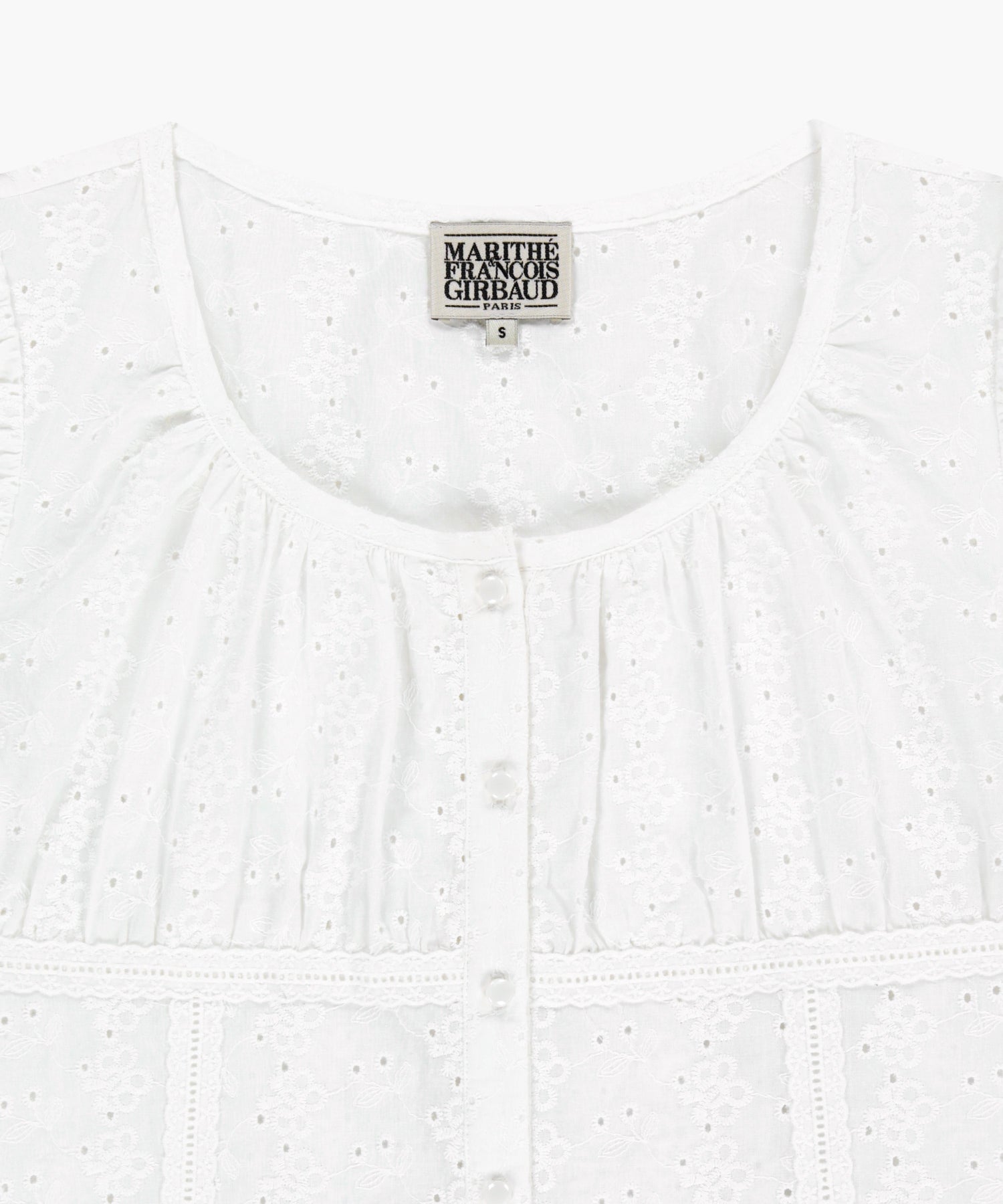 Marithe & Francois Girbaud - Puff Sleeve Lace Shirt (White) product image 8 | TRAB K-Fashion Australia