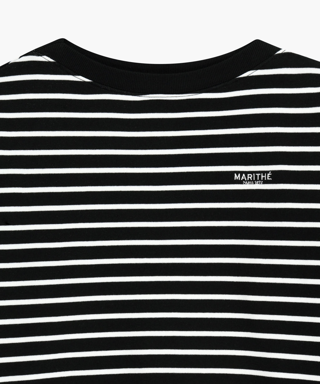 Marithe & Francois Girbaud - Stripe Boatneck Crop Sweatshirt (Black) product image 8 | TRAB K-Fashion Australia