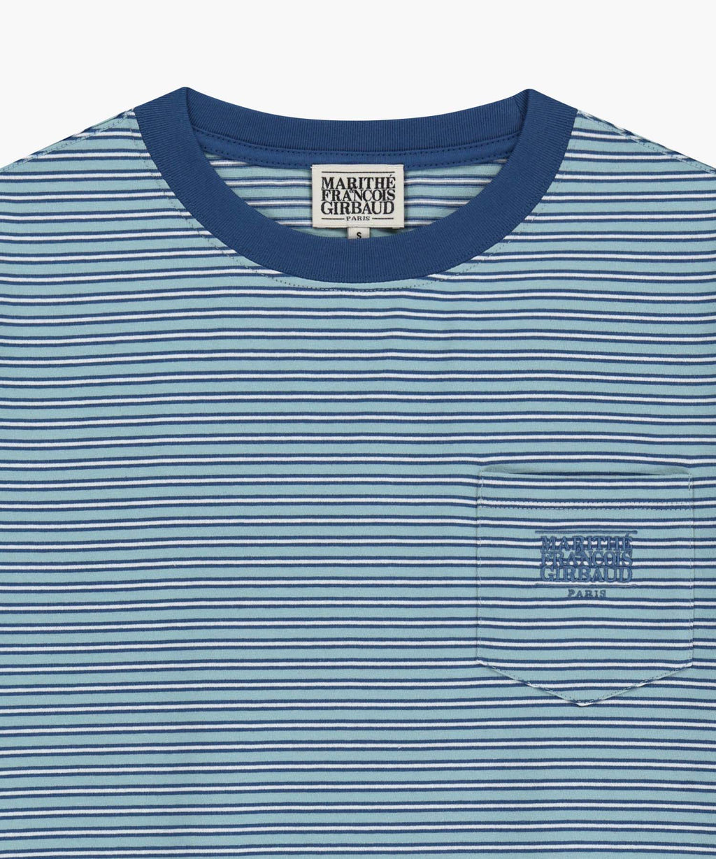 Marithe & Francois Girbaud - Small Classic Logo Stripe Ringer Tee (Blue) product image 8 | TRAB K-Fashion Australia