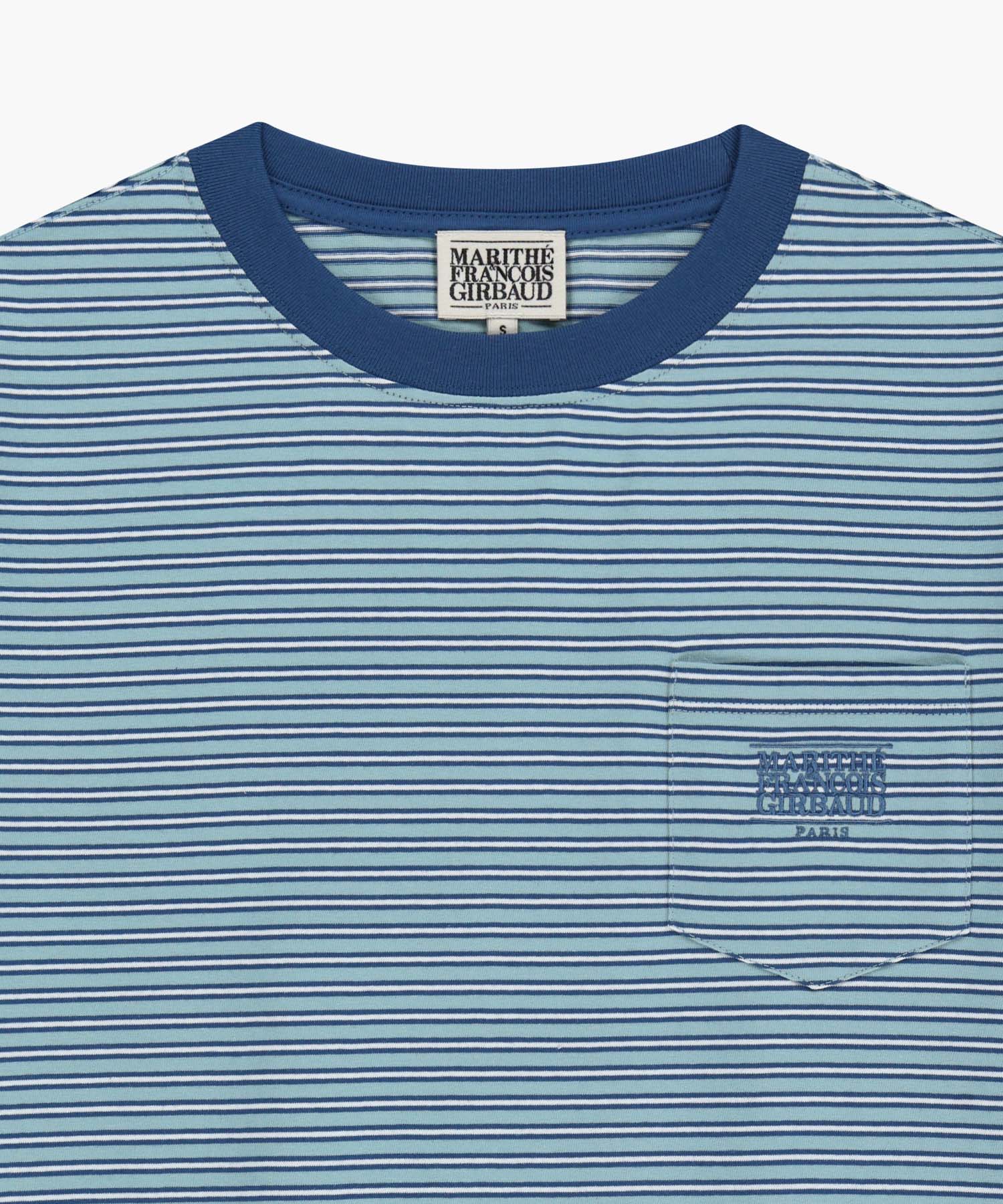 Marithe & Francois Girbaud - Small Classic Logo Stripe Ringer Tee (Blue) product image 8 | TRAB K-Fashion Australia