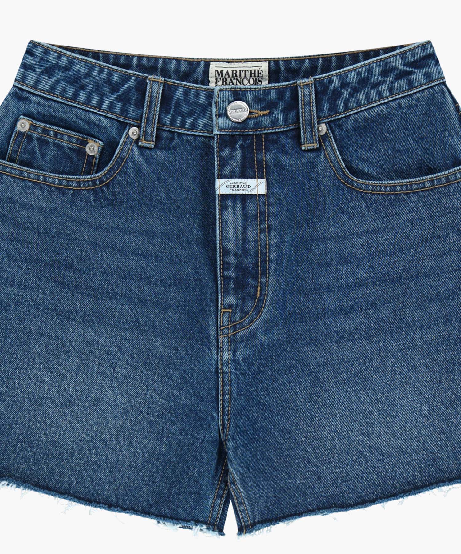 Marithe & Francois Girbaud - Raw Edge Washed Denim Shorts (Blue) product image 8 | TRAB K-Fashion Australia
