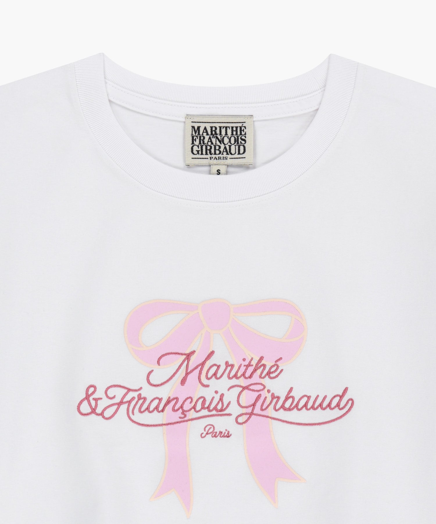 Marithe & Francois Girbaud - Sorona Cool Ribbon Graphic Crop Tee (White) product image 8 | TRAB K-Fashion Australia