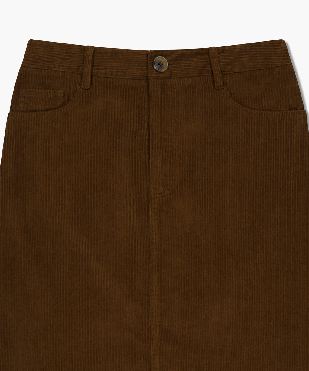 Marithe & Francois Girbaud - Classic Corduroy Midi Skirt (Brown) product image 8 | TRAB K-Fashion Australia