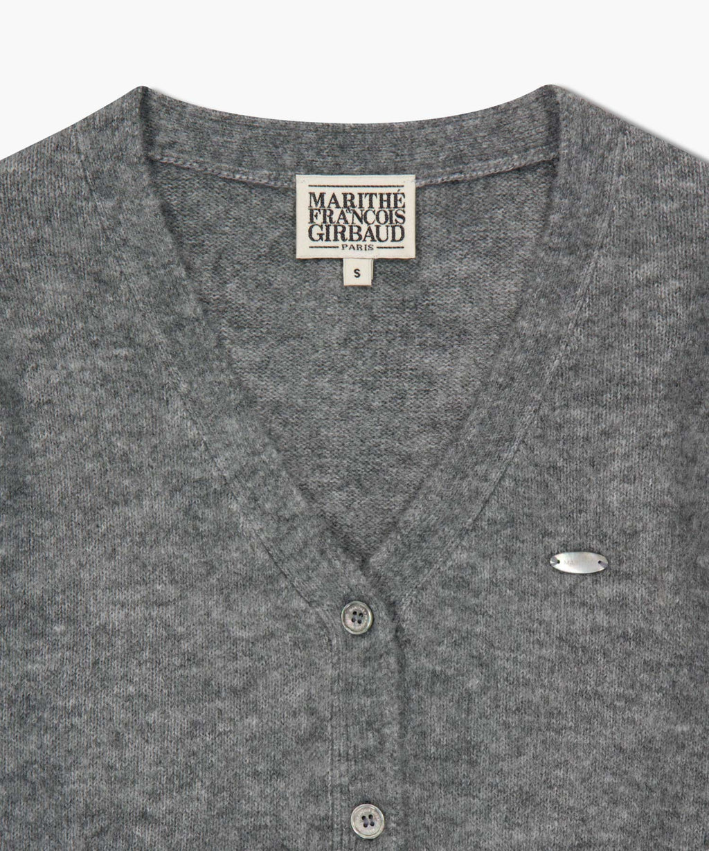 Marithe & Francois Girbaud - V-neck Crop Cardigan (Heather Gray) product image 8 | TRAB K-Fashion Australia