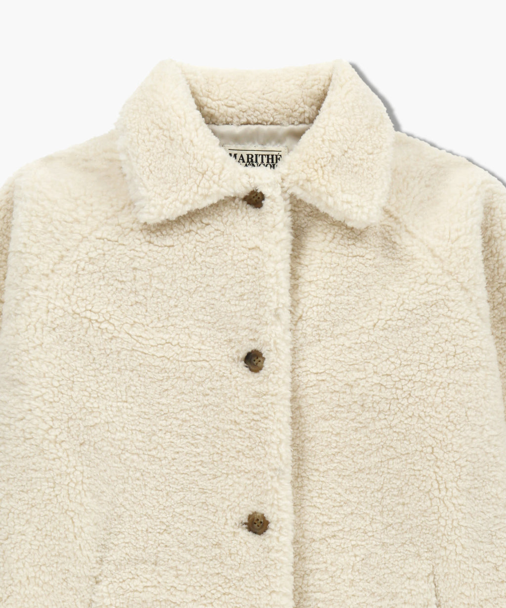 Marithe & Francois Girbaud - Mid Shearling Fur Coat (Ivory) product image 10 | TRAB K-Fashion Australia