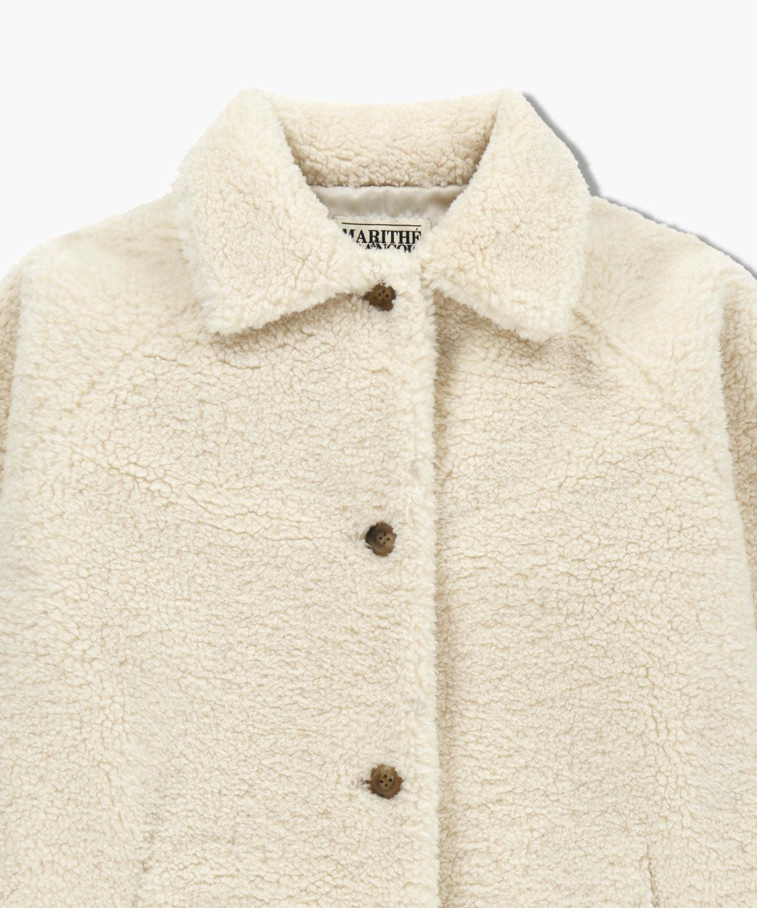 Marithe & Francois Girbaud - Mid Shearling Fur Coat (Ivory) product image 10 | TRAB K-Fashion Australia