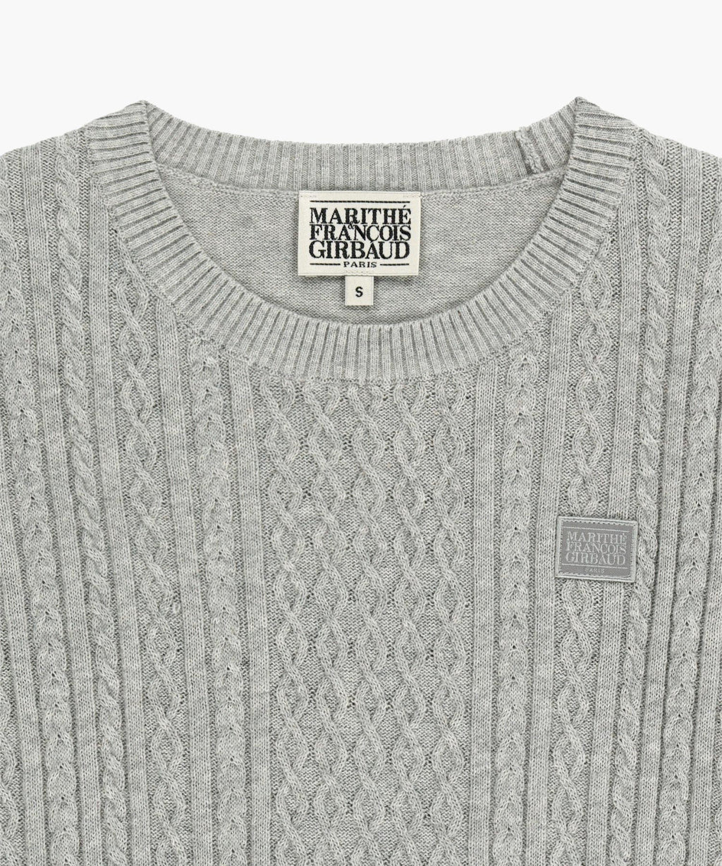 Marithe & Francois Girbaud - Cable Half Knit Pullover (Light Heather Gray) product image 8 | TRAB K-Fashion Australia
