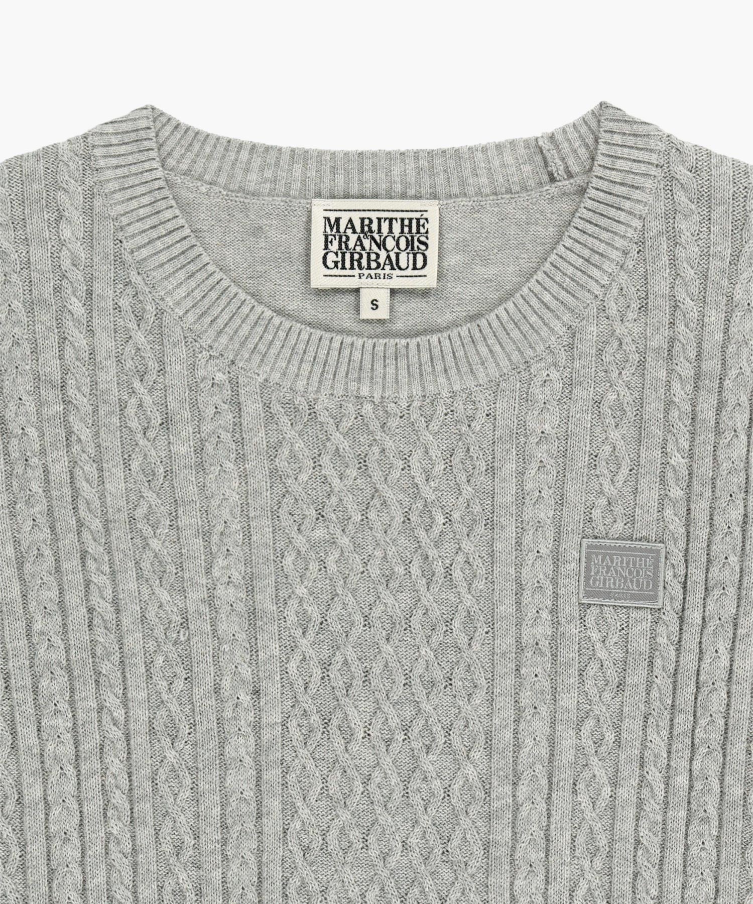 Marithe & Francois Girbaud - Cable Half Knit Pullover (Light Heather Gray) product image 8 | TRAB K-Fashion Australia