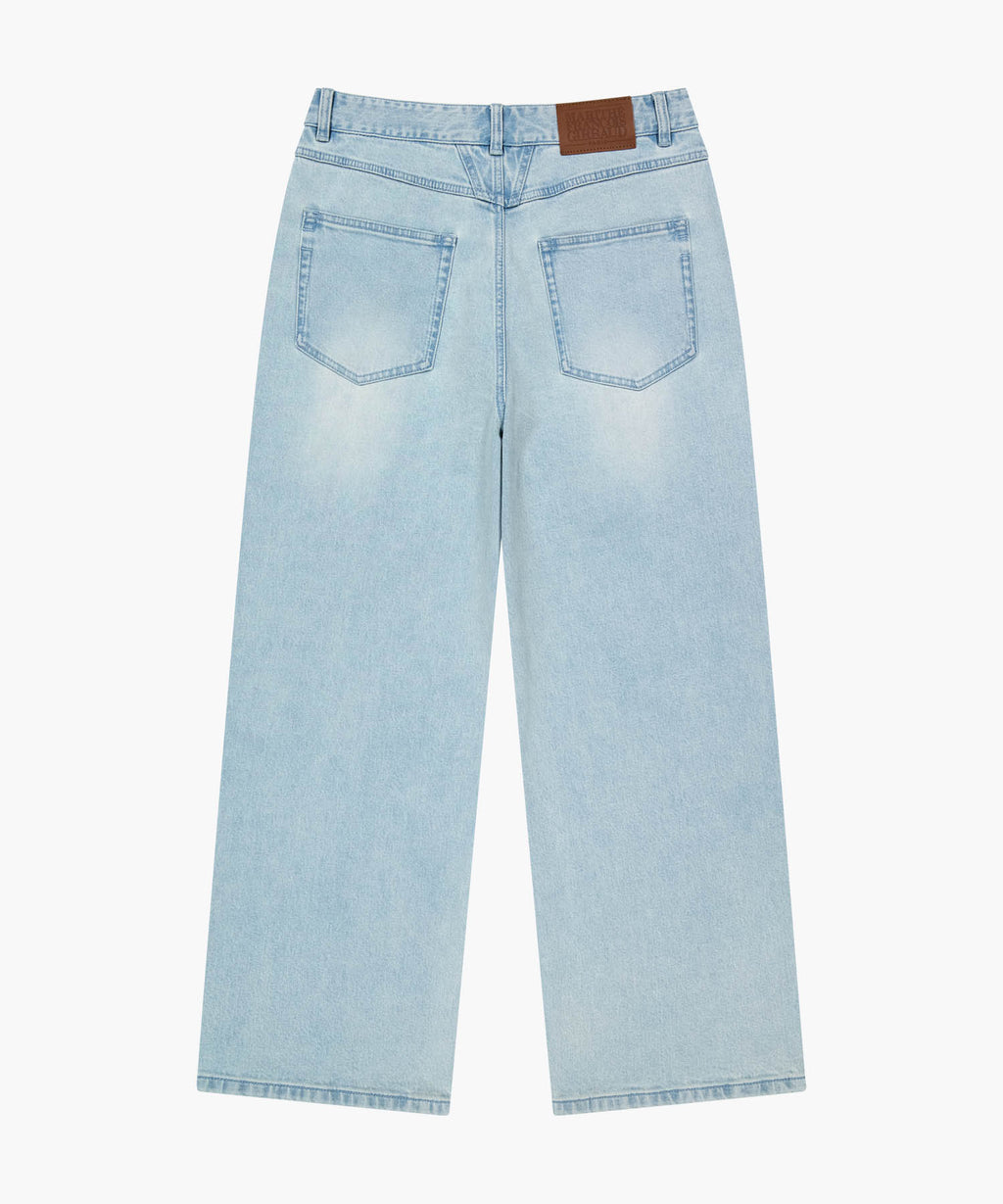 Marithe & Francois Girbaud - New M Low-waist Tuck Wide Denim Pants (Light Blue) product image 7 | TRAB K-Fashion Australia