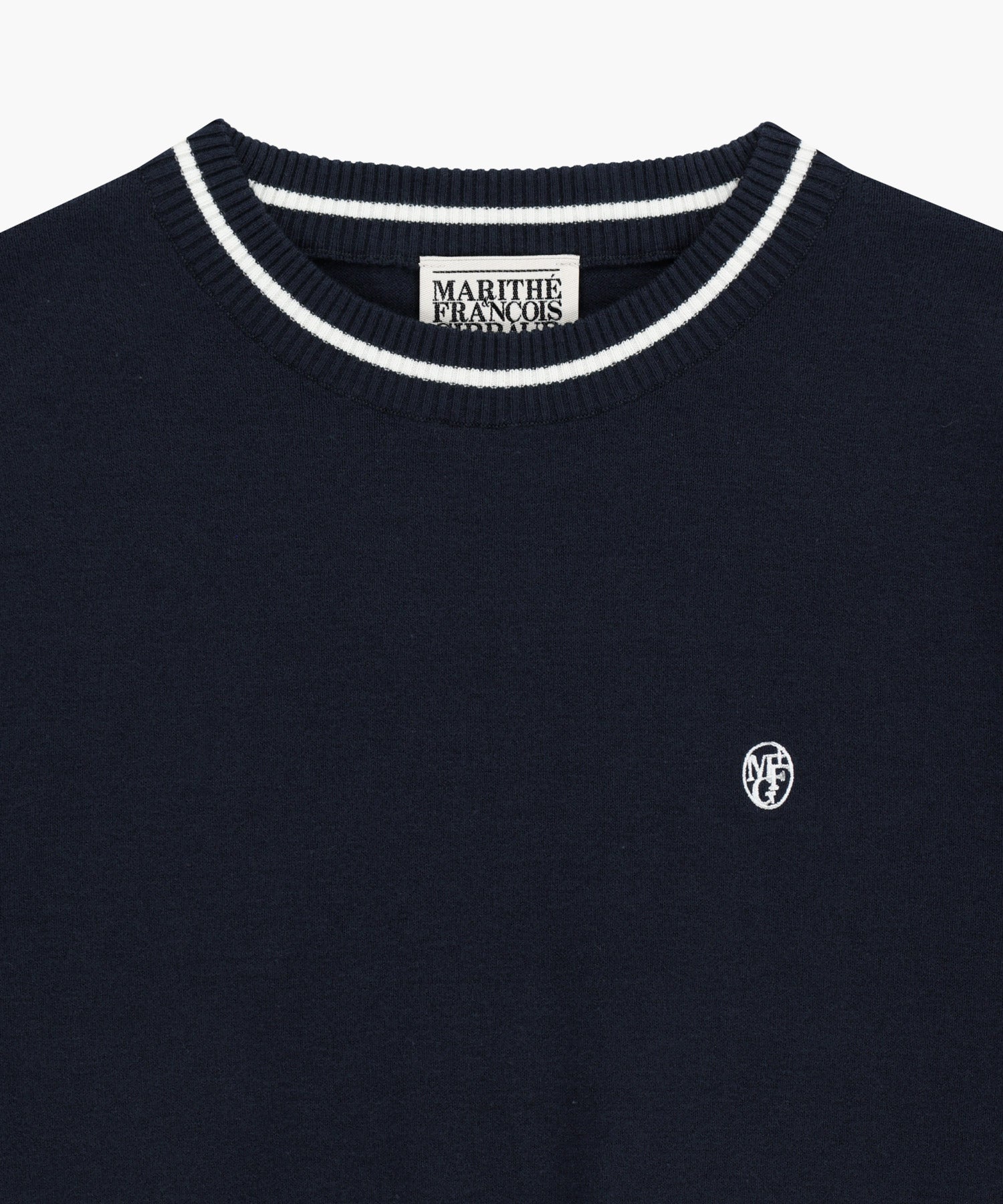 Marithe & Francois Girbaud - Circle Logo Half Knit Pullover (Navy) product image 8 | TRAB K-Fashion Australia