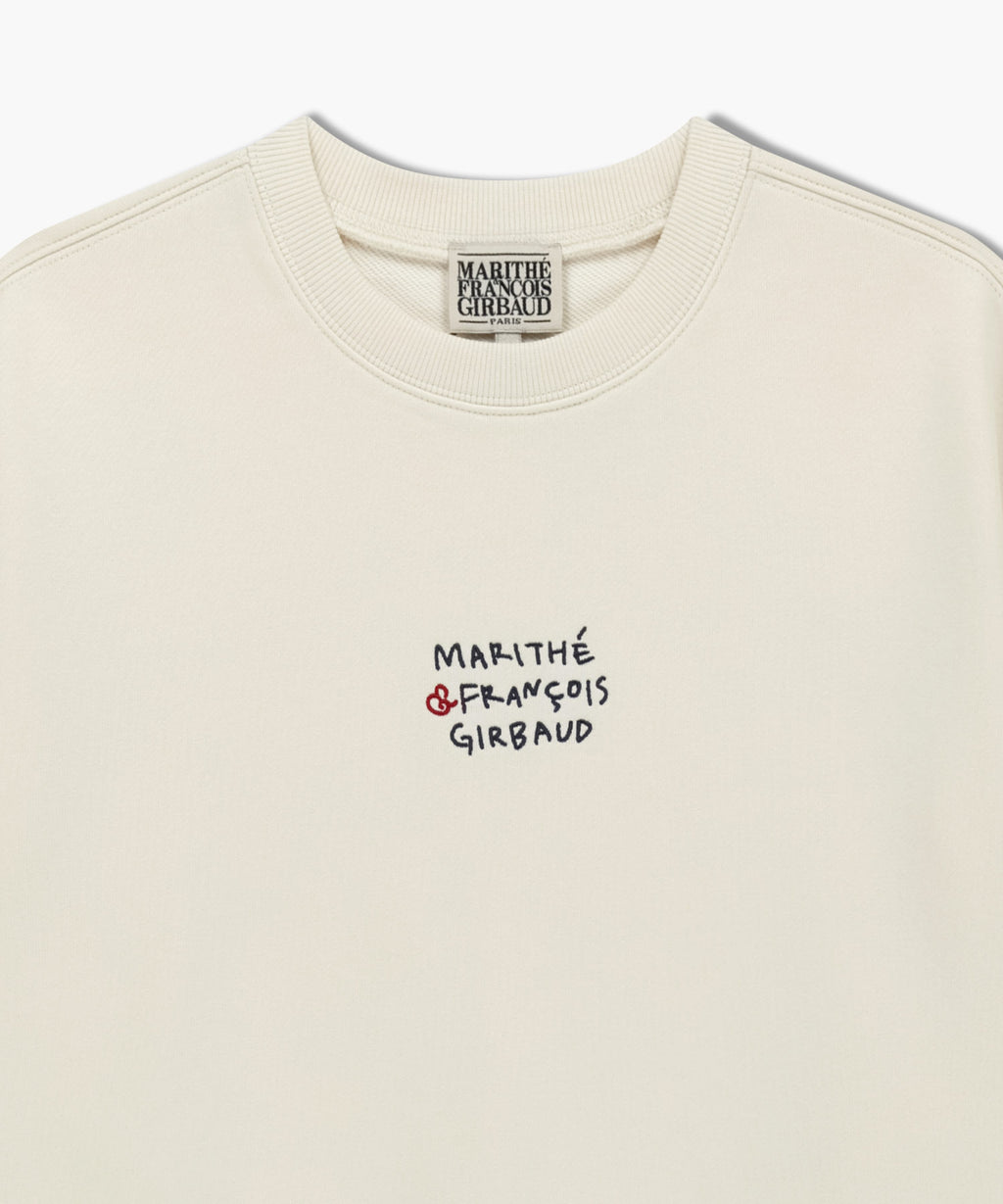 Marithe & Francois Girbaud - Marithe Love Graphic Crop Sweatshirt (Ivory) product image 8 | TRAB K-Fashion Australia