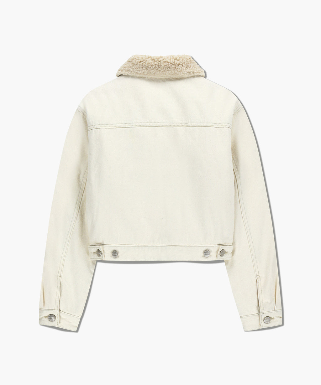 Marithe & Francois Girbaud - Crop Shearling Denim Jacket (Ecru) product image 8 | TRAB K-Fashion Australia