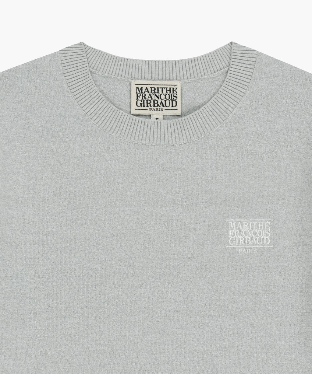 Marithe & Francois Girbaud - Small Classic Logo Half Knit Pullover (Heather Gray) product image 8 | TRAB K-Fashion Australia