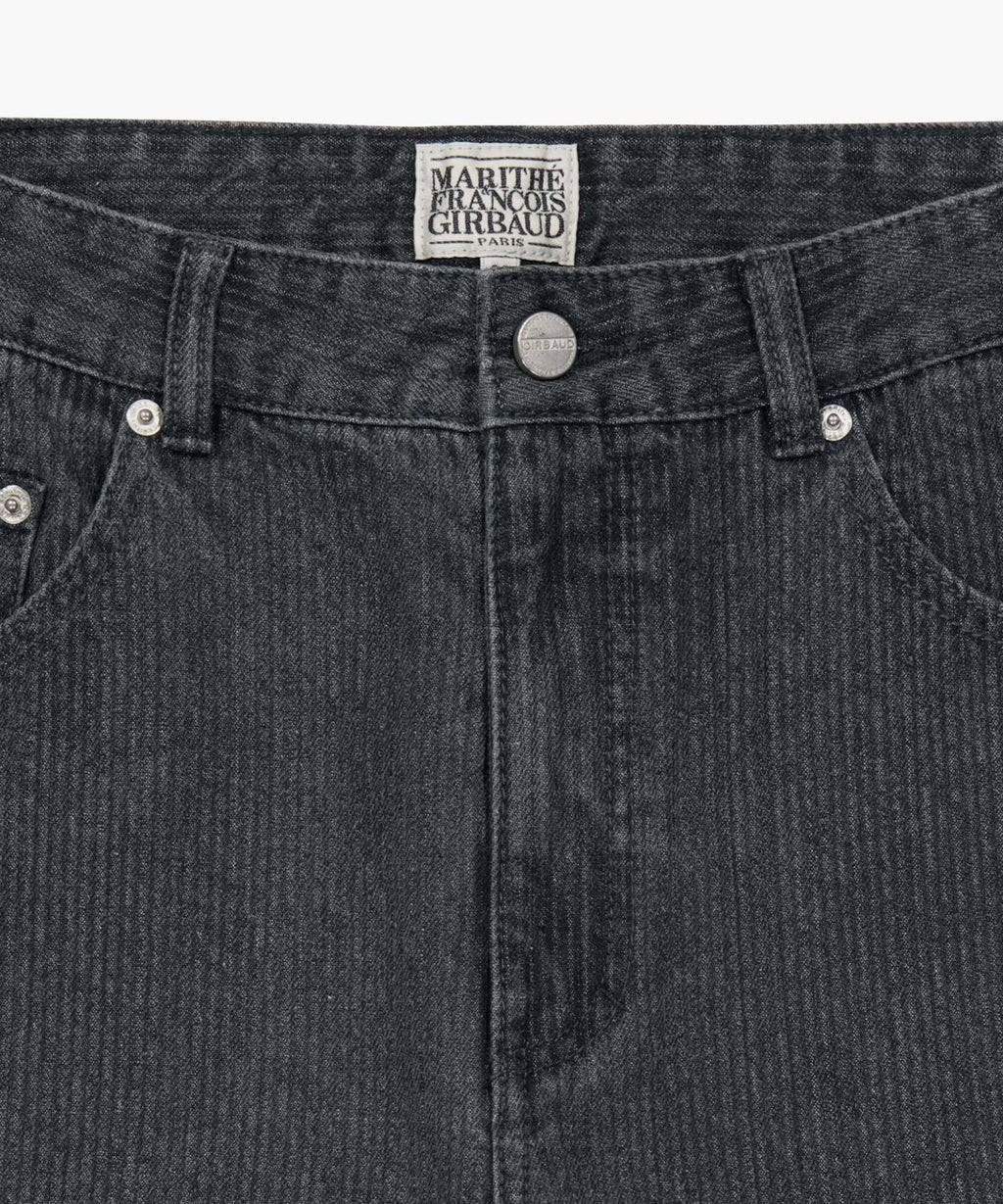 Marithe & Francois Girbaud - High Straight Stripe Denim Pants (Black) product image 8 | TRAB K-Fashion Australia