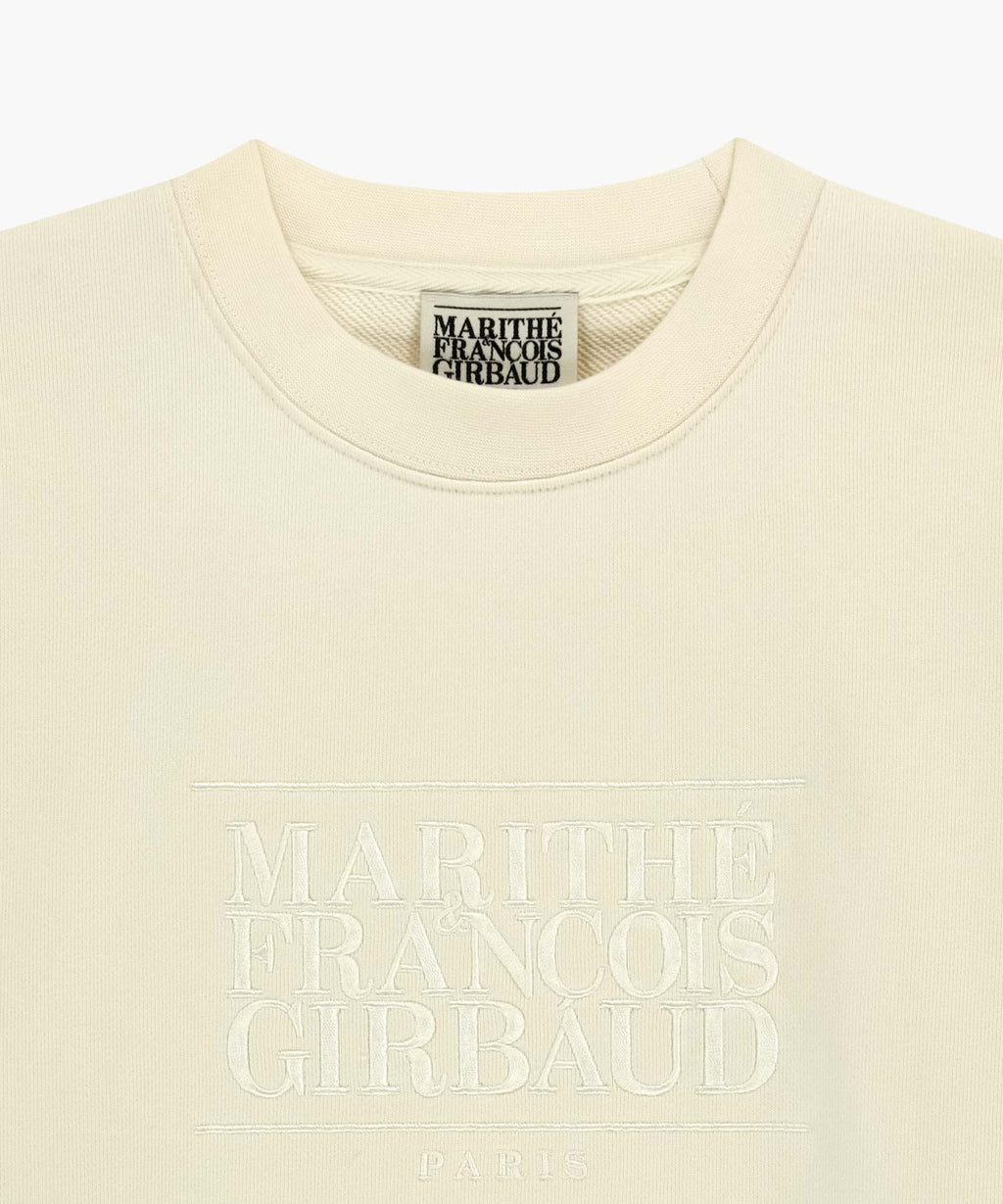 Marithe & Francois Girbaud - Classic Logo Crop Sweatshirt (Ivory) product image 8 | TRAB K-Fashion Australia