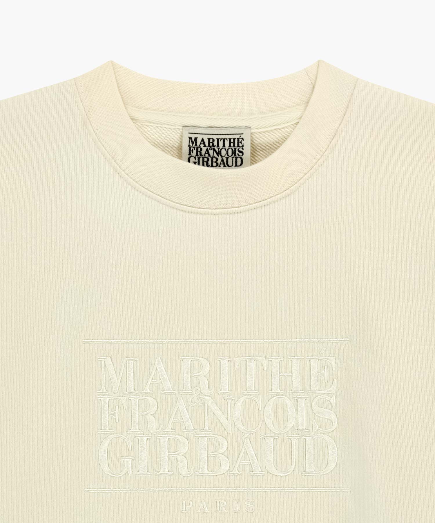 Marithe & Francois Girbaud - Classic Logo Crop Sweatshirt (Ivory) product image 8 | TRAB K-Fashion Australia