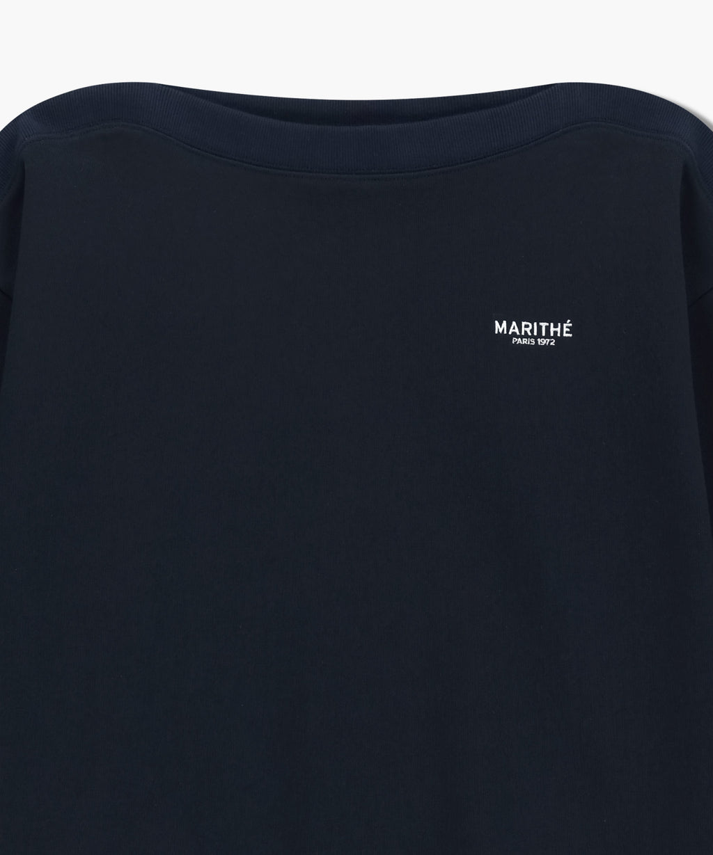 Marithe & Francois Girbaud - Boat Neck Oversized Sweatshirt (Navy) product image 8 | TRAB K-Fashion Australia