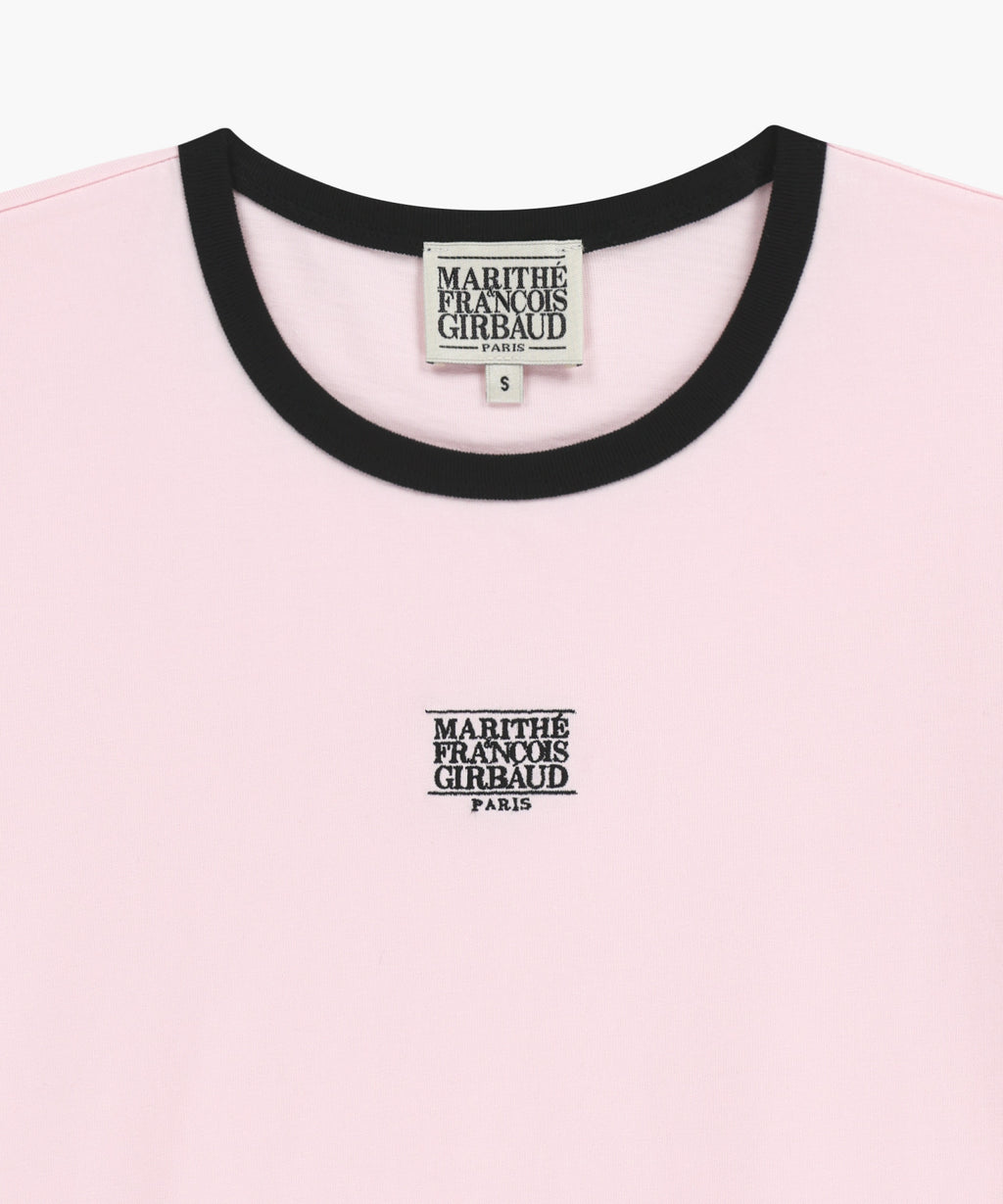Marithe & Francois Girbaud - Classic Logo Ringer Tee (Light Pink) product image 8 | TRAB K-Fashion Australia