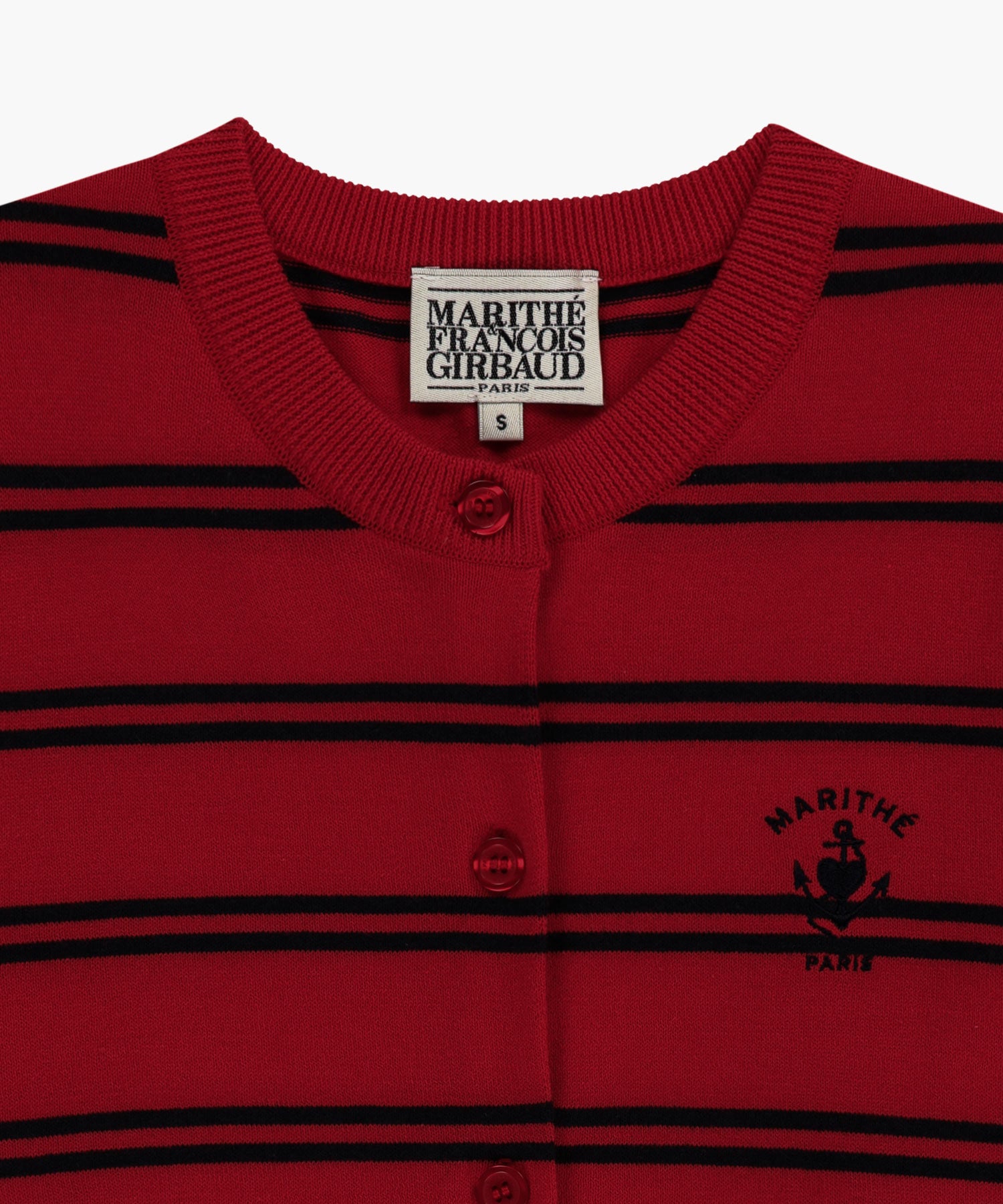 Marithe & Francois Girbaud - Stripe Knit Cardigan (Red) product image 8 | TRAB K-Fashion Australia