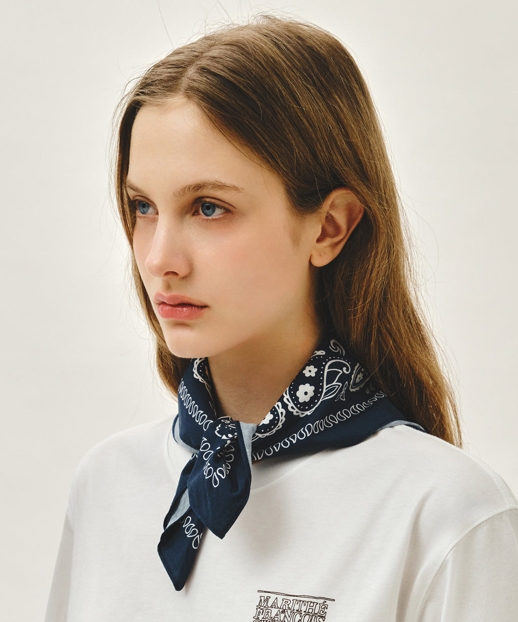 Marithe & Francois Girbaud - Classic Logo Bandana Scarf (Navy) product image 8 | TRAB K-Fashion Australia