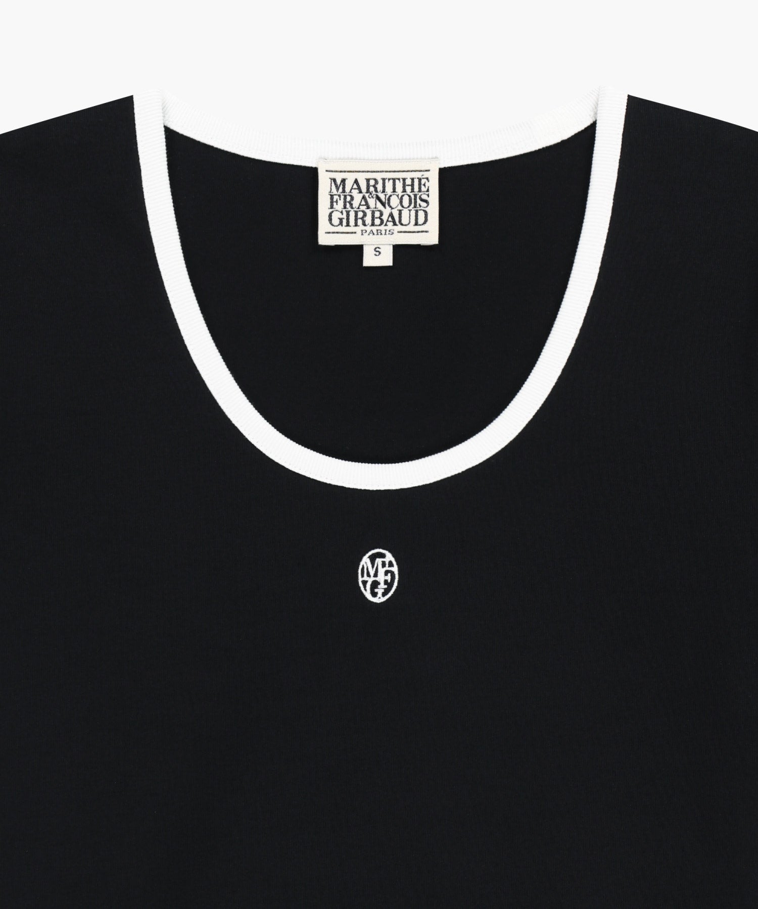 Marithe & Francois Girbaud - Deep Neck Ringer Tee (White/Black) product image 8 | TRAB K-Fashion Australia