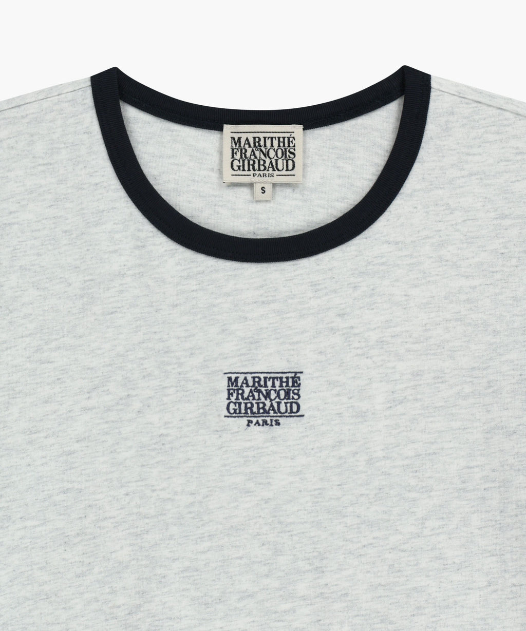 Marithe & Francois Girbaud - Classic Logo Ringer Tee (Light Heather Gray) product image 8 | TRAB K-Fashion Australia