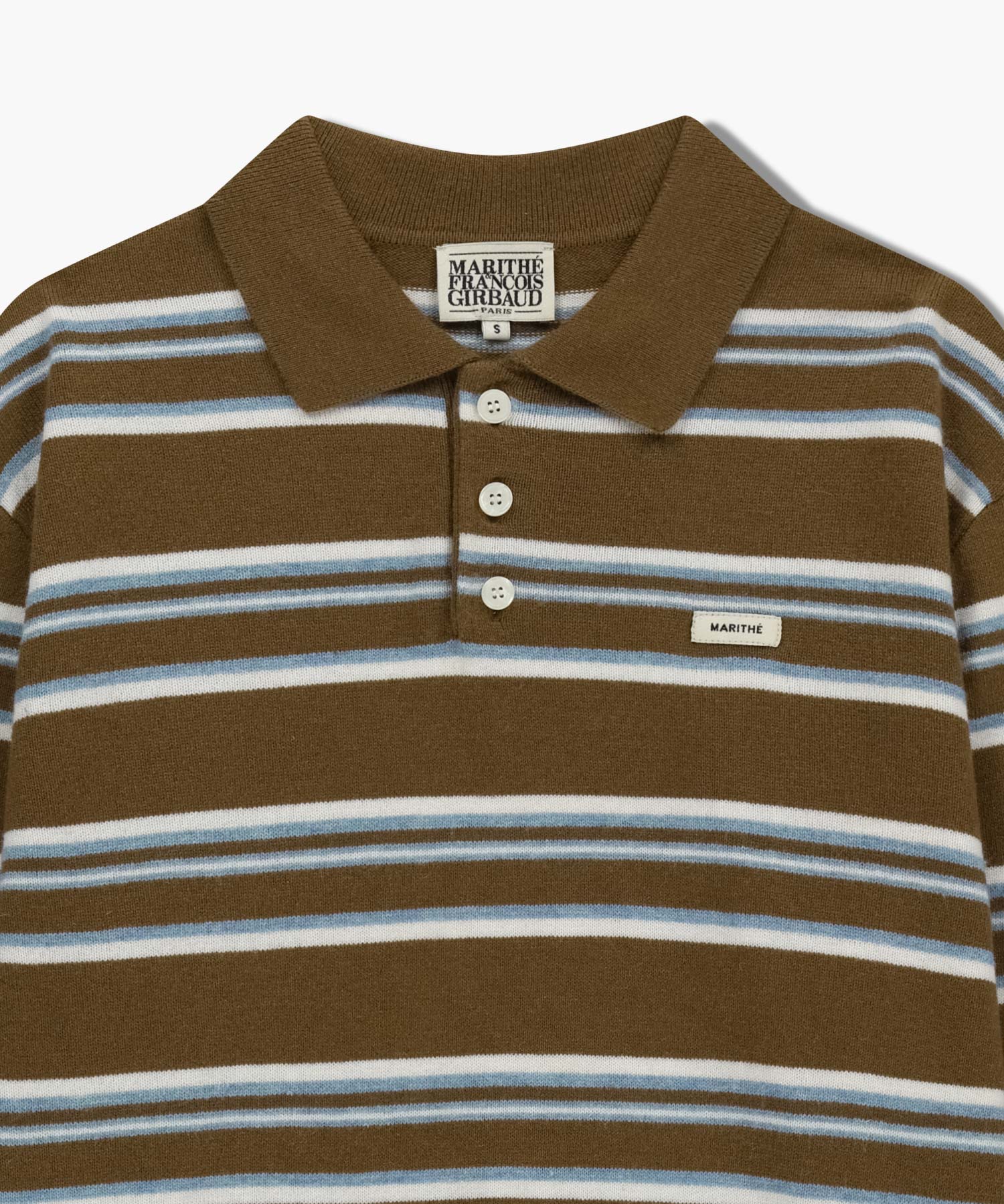 Marithe & Francois Girbaud - Regular Logo Stripe Polo Knit (Camel) product image 8 | TRAB K-Fashion Australia