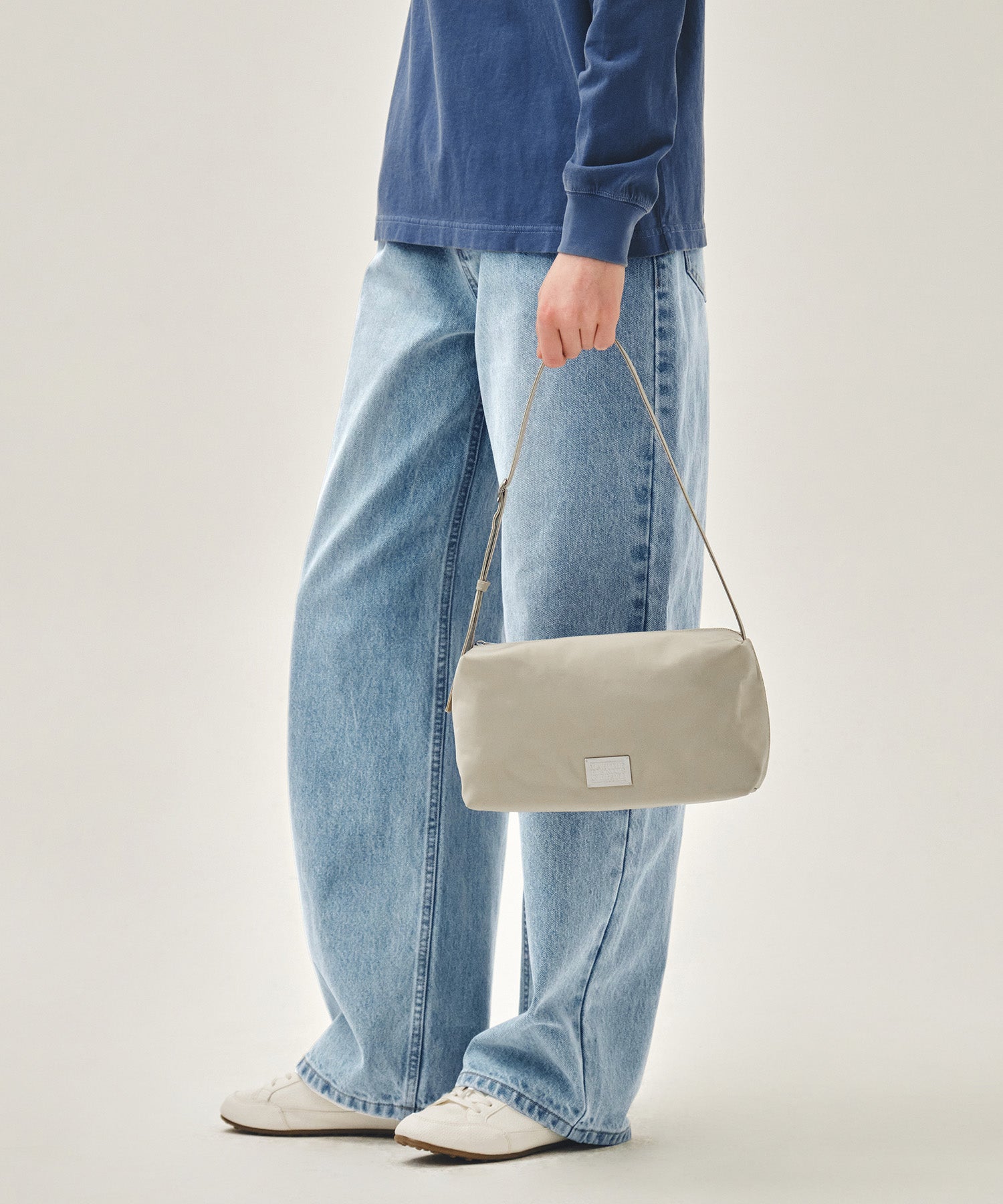 Marithe & Francois Girbaud - Classic Logo Nylon Box Bag (Beige) product image 8 | TRAB K-Fashion Australia