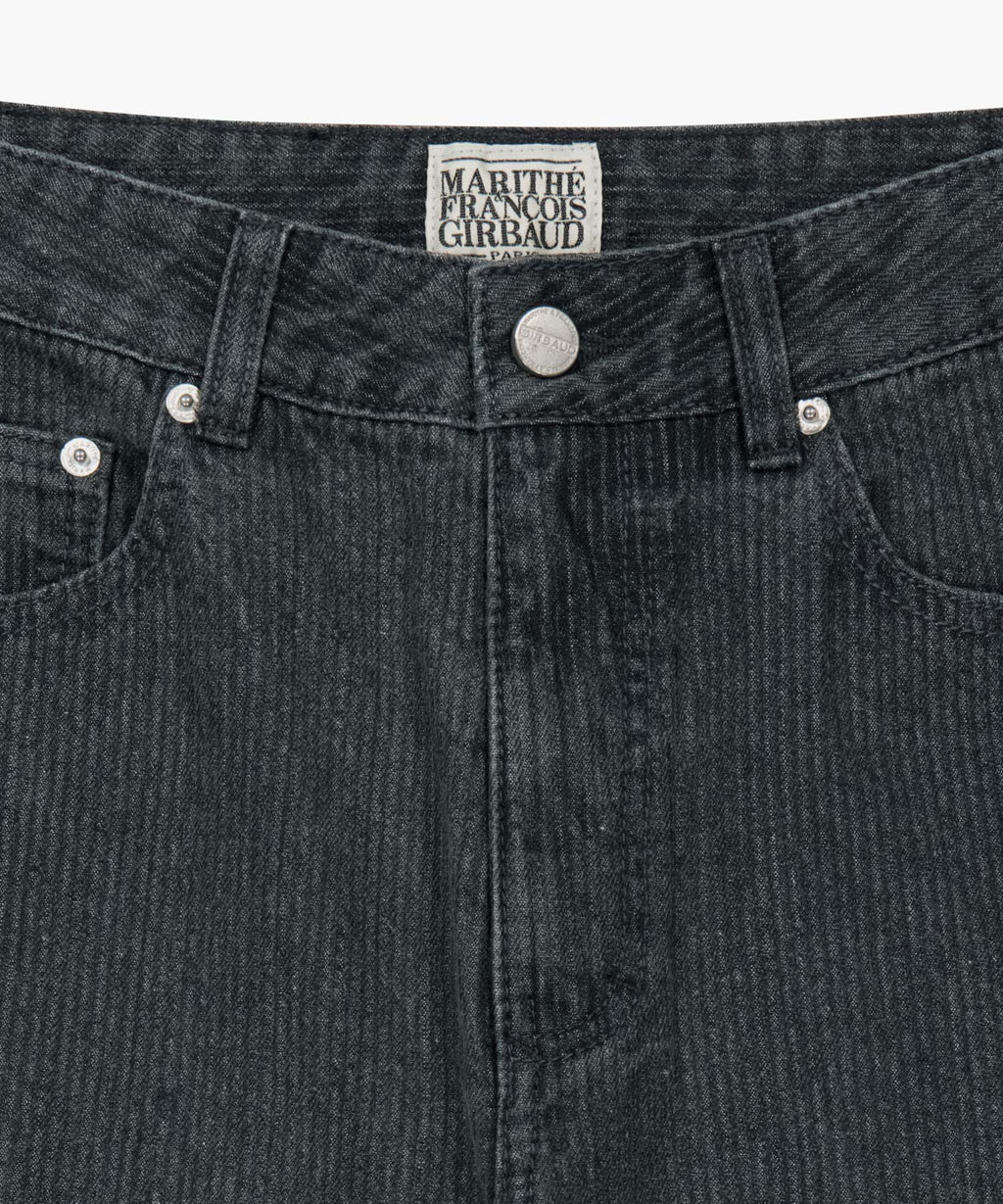 Marithe & Francois Girbaud - High Straight Stripe Denim Pants (Black) product image 8 | TRAB K-Fashion Australia