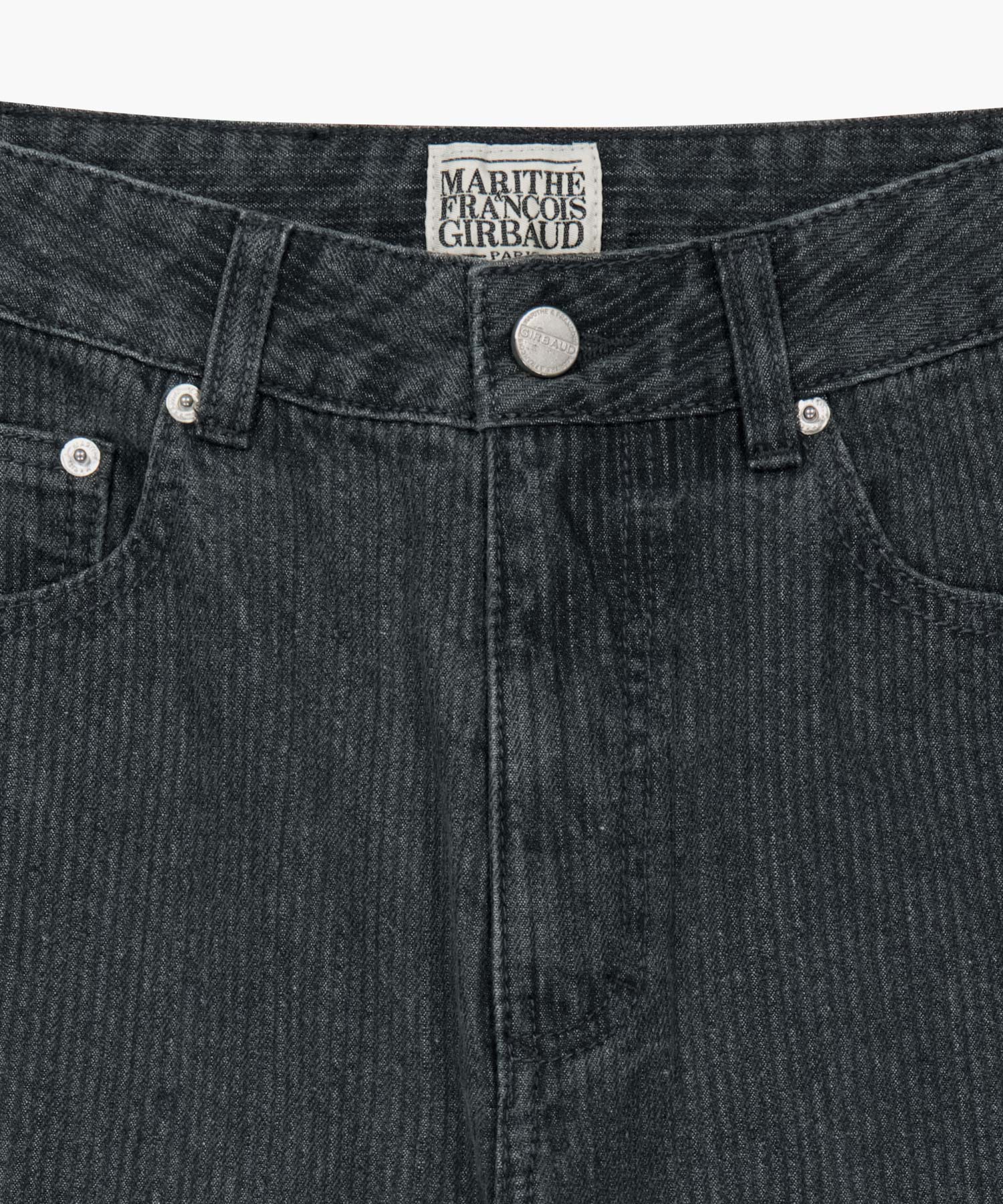 Marithe & Francois Girbaud - High Straight Stripe Denim Pants (Black) product image 8 | TRAB K-Fashion Australia