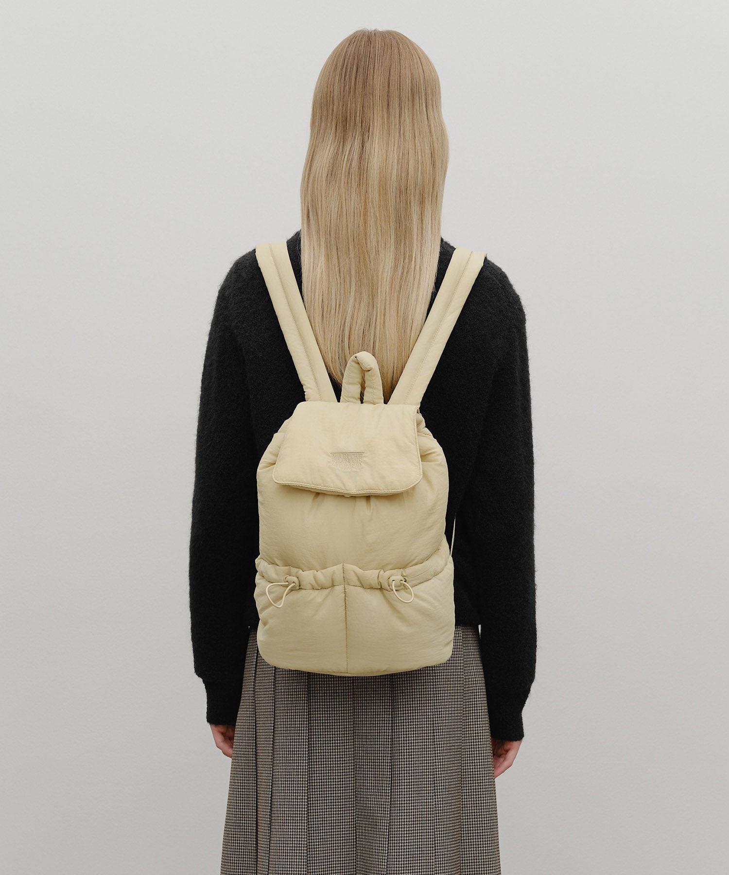 Marithe & Francois Girbaud - Classic Logo Padding Backpack (Beige) product image 8 | TRAB K-Fashion Australia