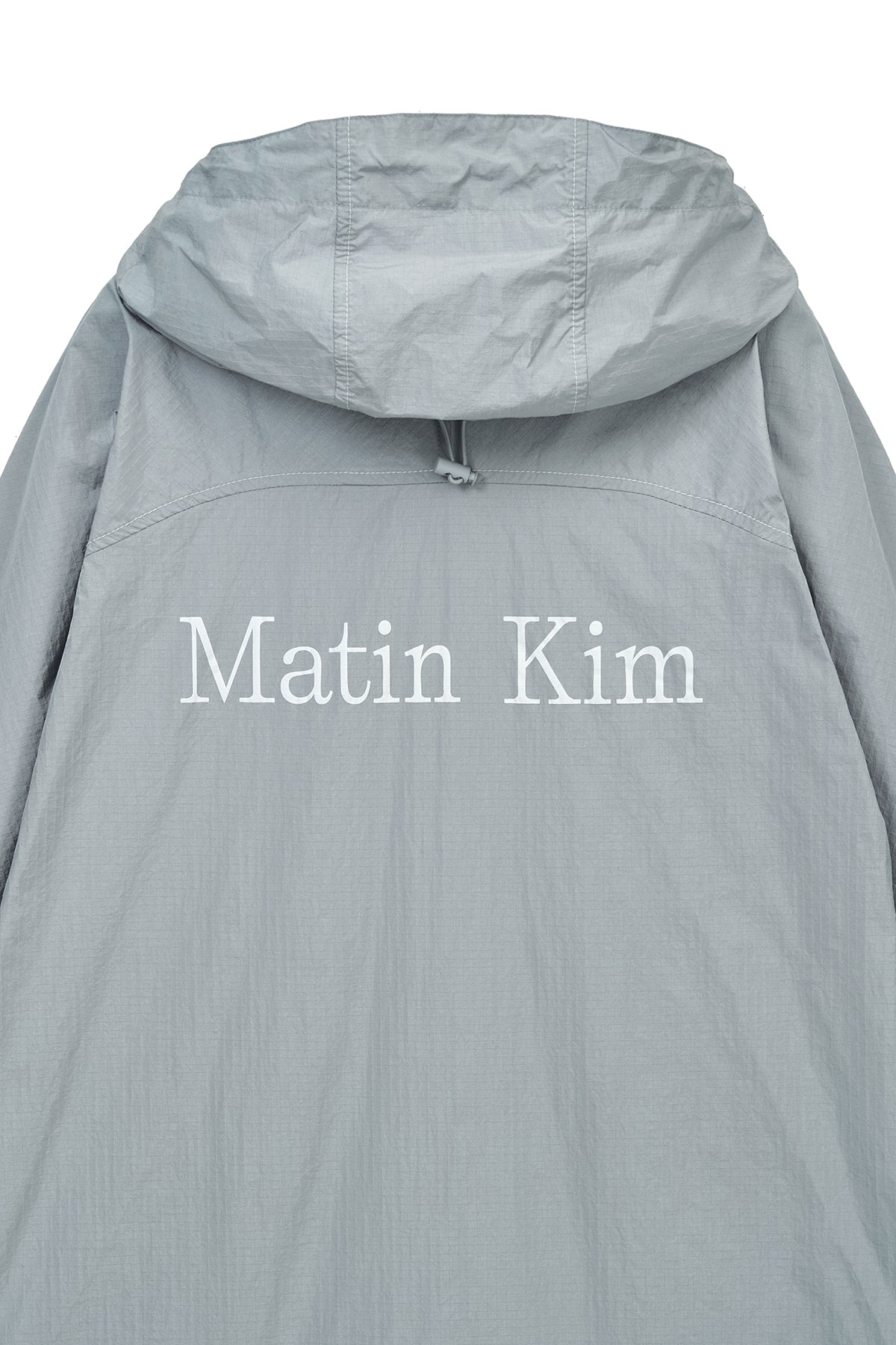 Matin Kim - Back Logo Hoody Wind Breaker (Light Grey) product image 5 | TRAB K-Fashion Australia