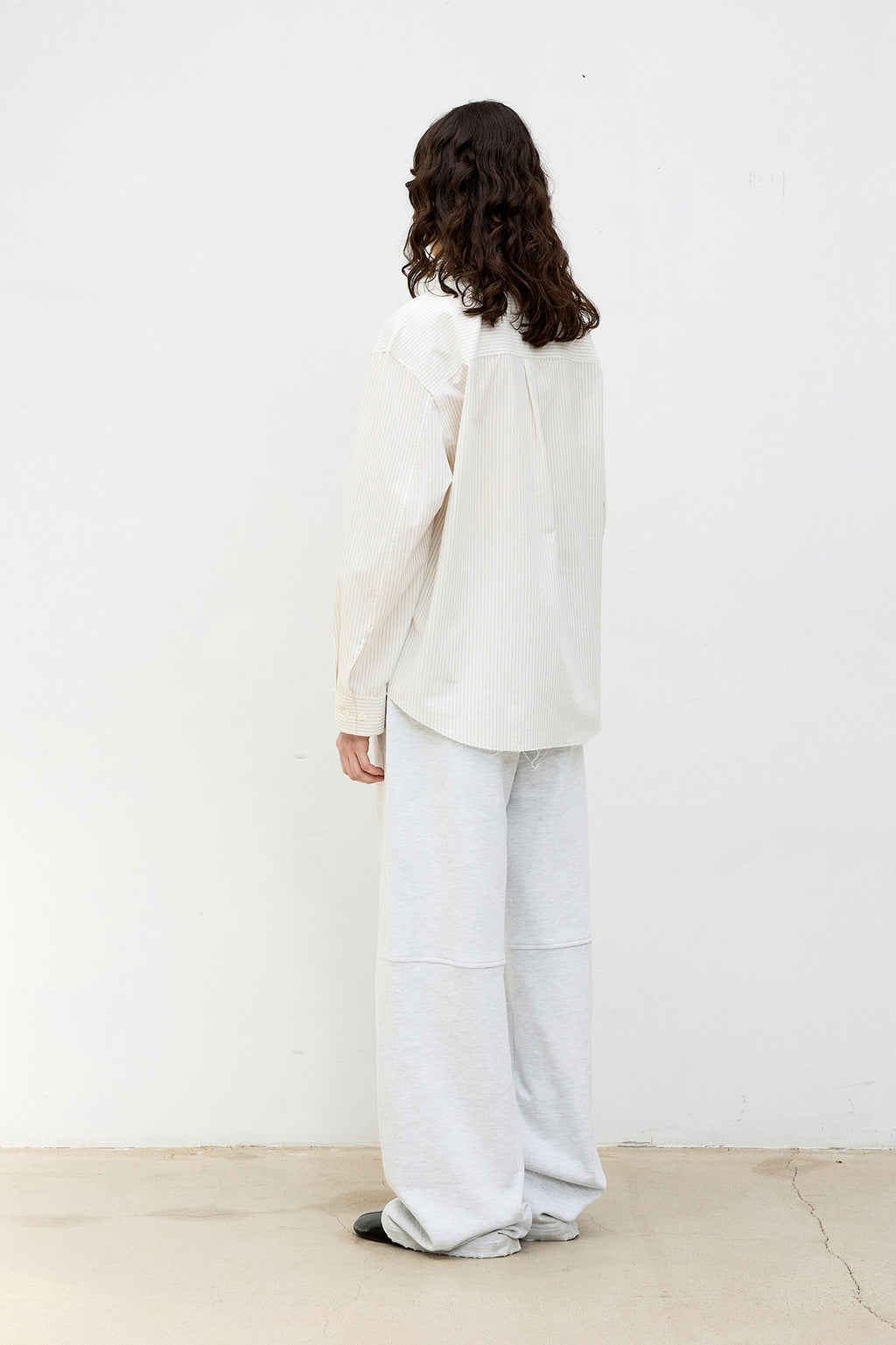 Coor - Cut-Off Stripe Shirt (Ivory) product image 4 | TRAB K-Fashion Australia