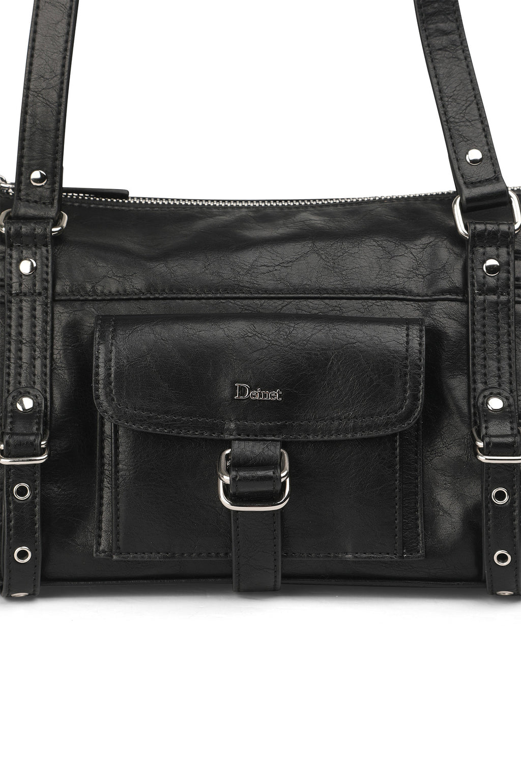 Deinet - Belted Pocket Mini Shoulder Bag (Black) product image 6 | TRAB K-Fashion Australia