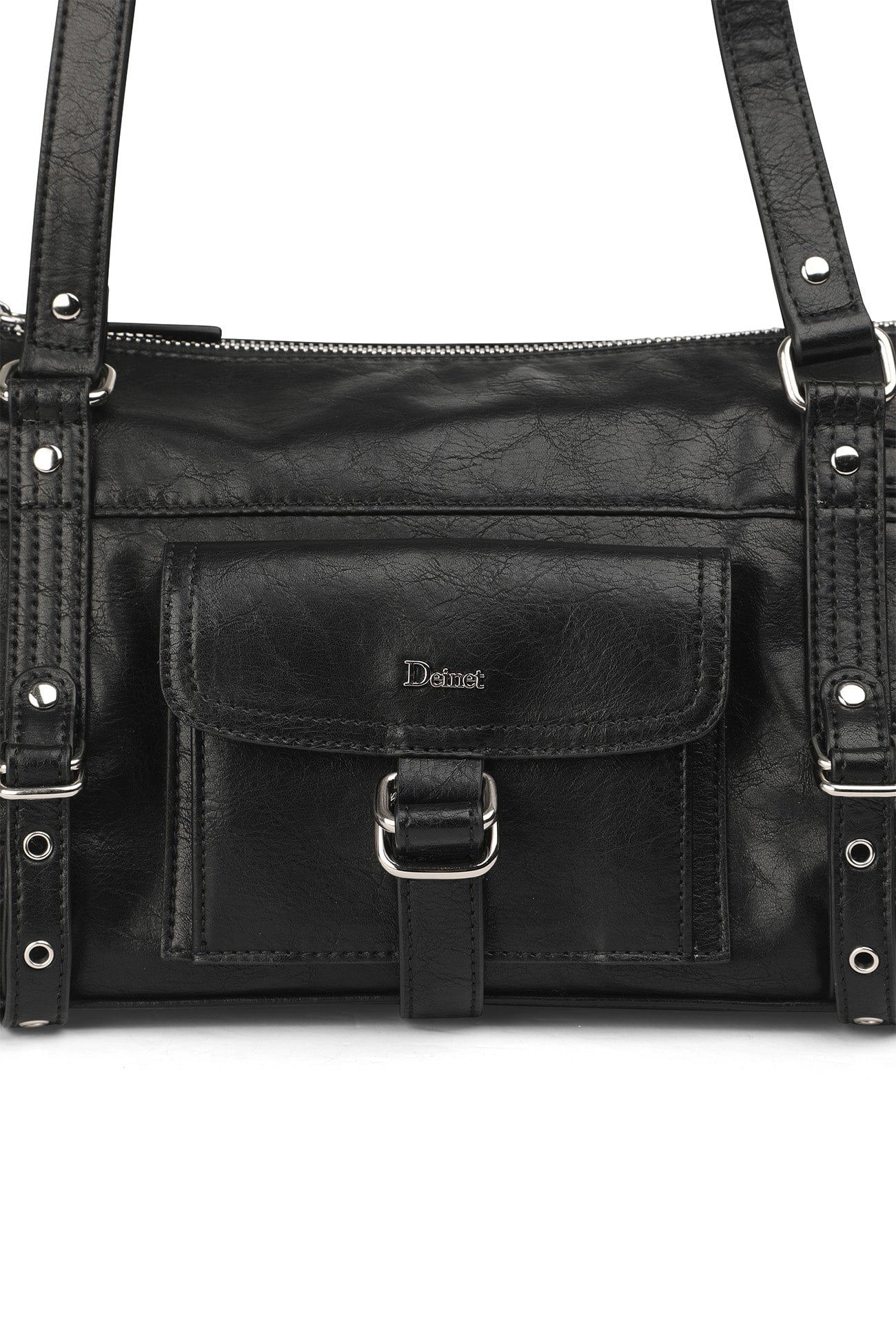 Deinet - Belted Pocket Mini Shoulder Bag (Black) product image 6 | TRAB K-Fashion Australia