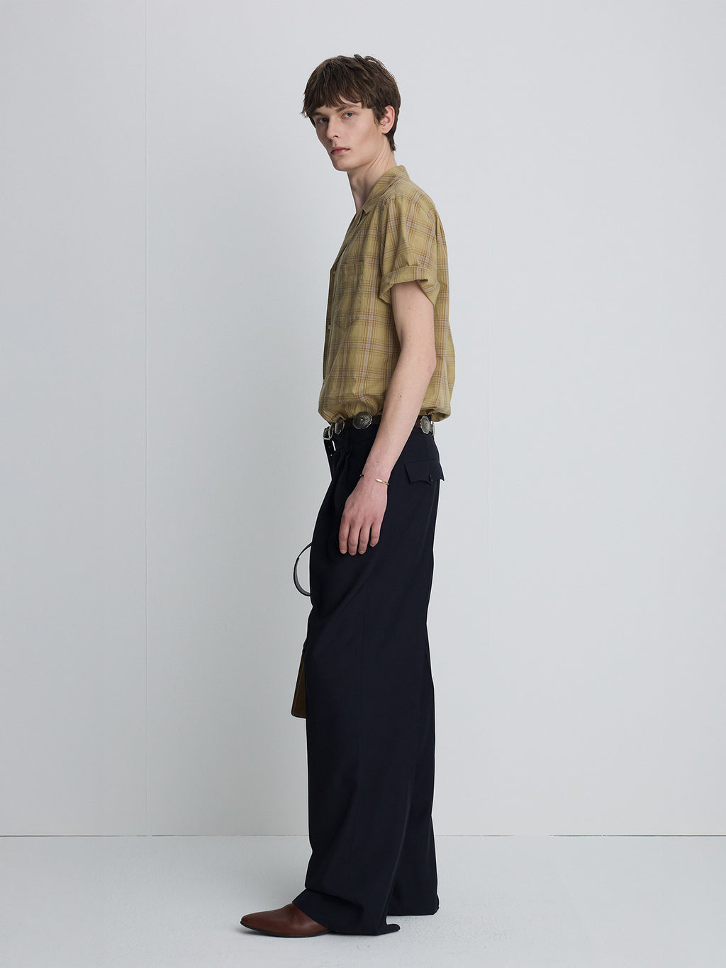 Tonywack - Checked Cotton Bowling Shirt (Dusty Citron) product image 3 | TRAB K-Fashion Australia