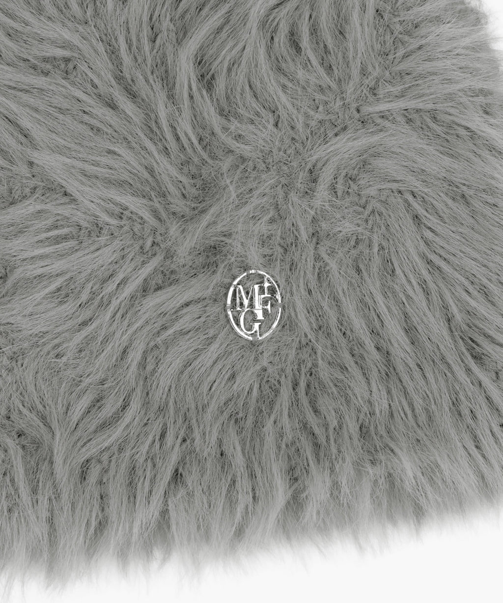 Marithe & Francois Girbaud - Circle Logo Hairy Beanie (Gray) product image 3 | TRAB K-Fashion Australia