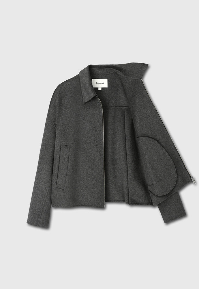 Tonywack - Handmade Cashmere Zipped Blouson Jacket (Charcoal) product image 8 | TRAB K-Fashion Australia
