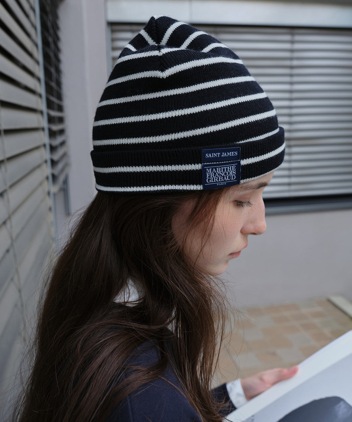 Marithe & Francois Girbaud - Marithe X Saint James Cartier R Beanie (Navy) product image 4 | TRAB K-Fashion Australia