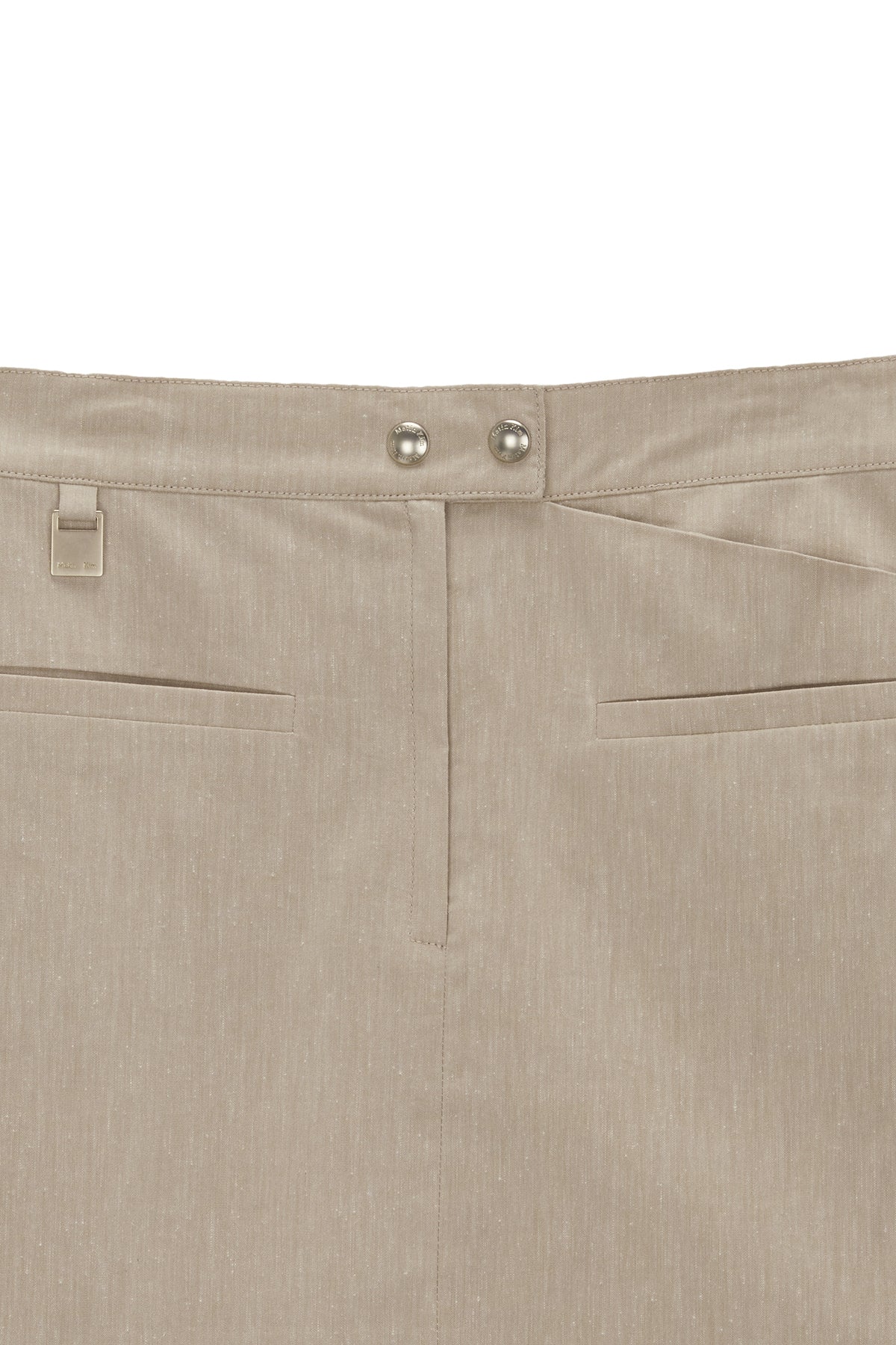 Matin Kim - Zipper Point Linen Mini Skirt (Beige) product image 3 | TRAB K-Fashion Australia