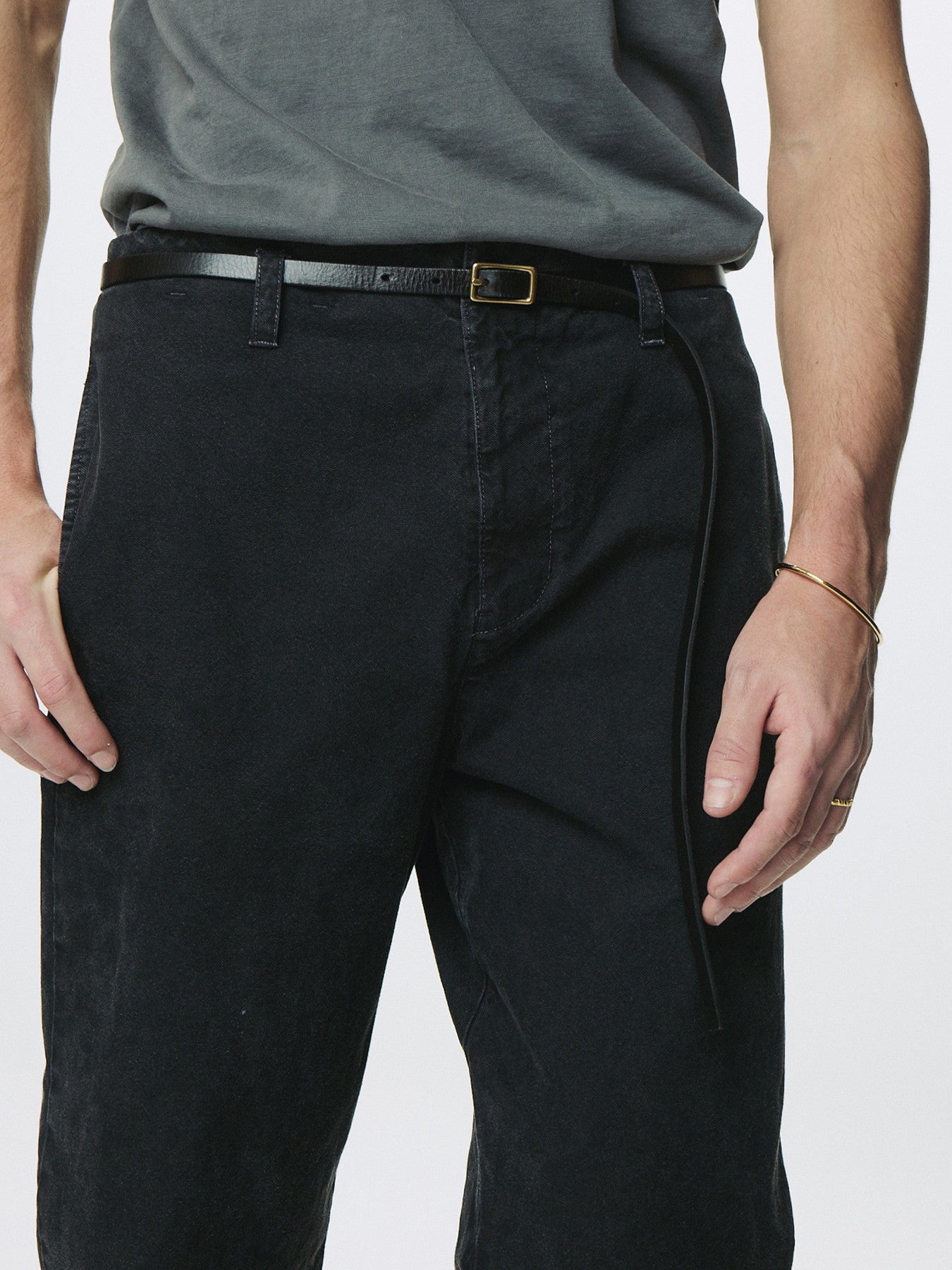 Tonywack - Garment Dyed Cotton Straight Pants (Faded Black) product image 8 | TRAB K-Fashion Australia