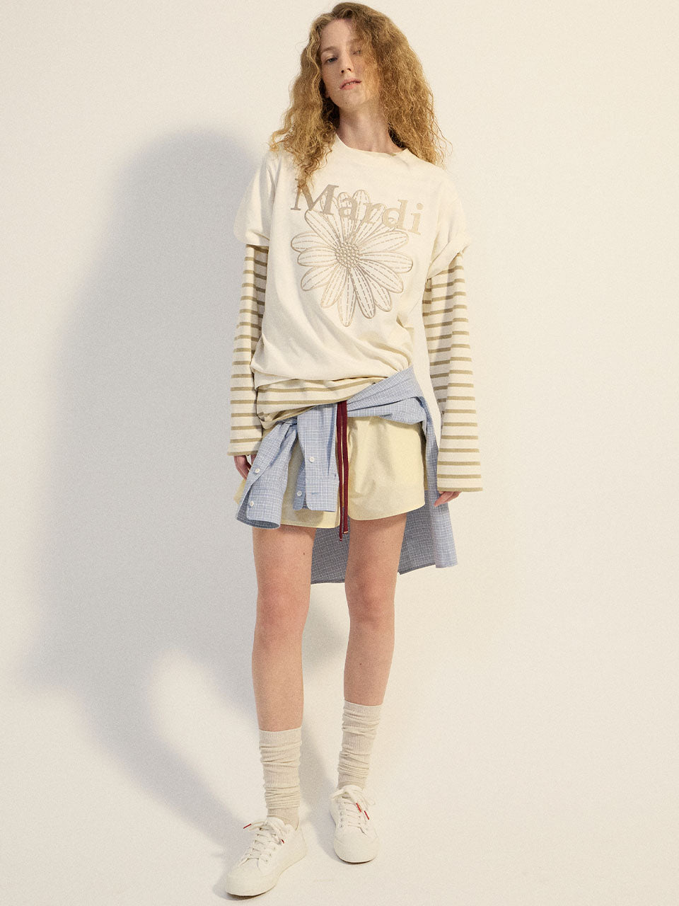 Mardi Mercredi - Cotton Shorts Contrast Waistband (Butter) product image 1 | TRAB K-Fashion Australia